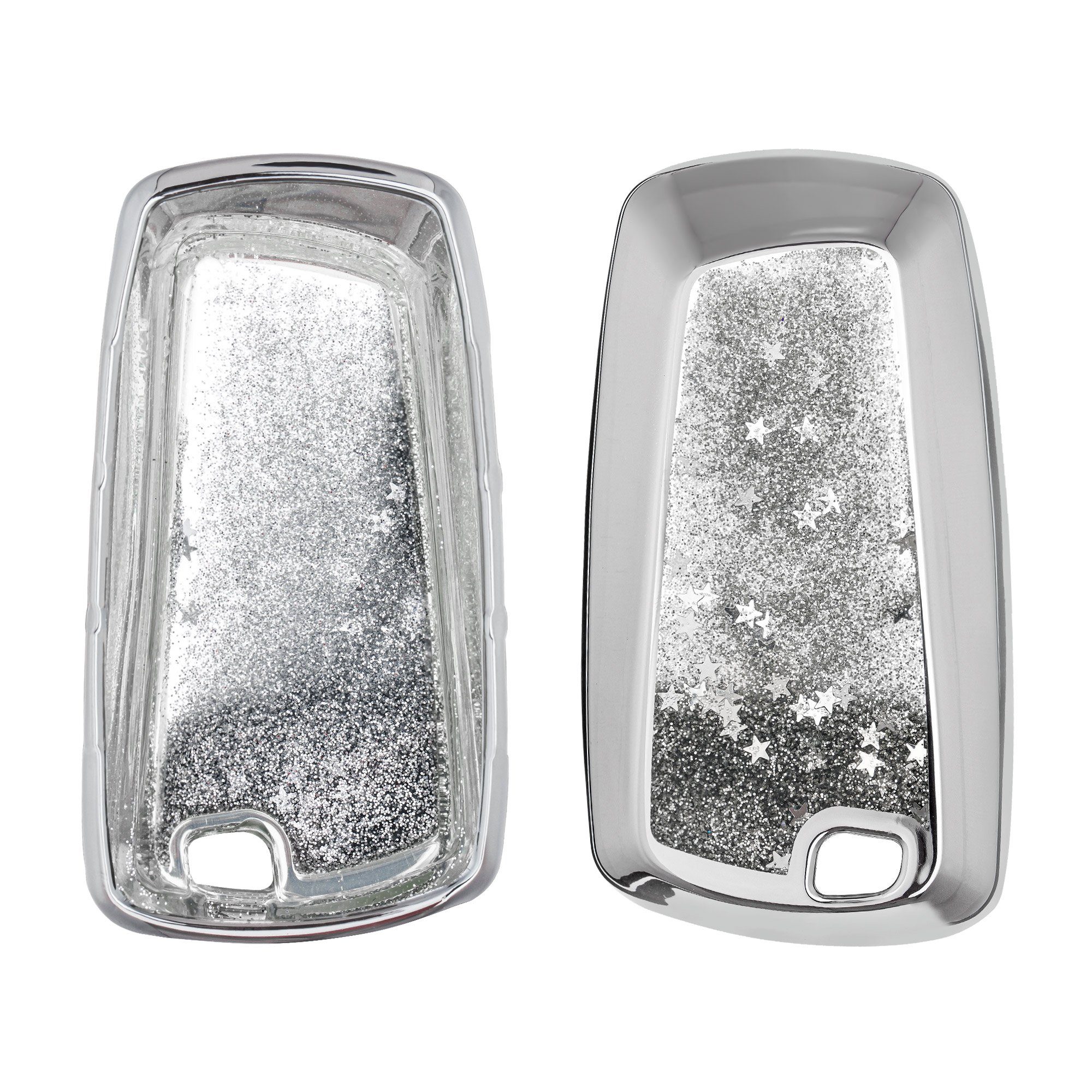 Autoschlüssel Hülle BMW, BMW Cover Schlüsselhülle kwmobile TPU für für Schlüsseltasche Schutzhülle Silber