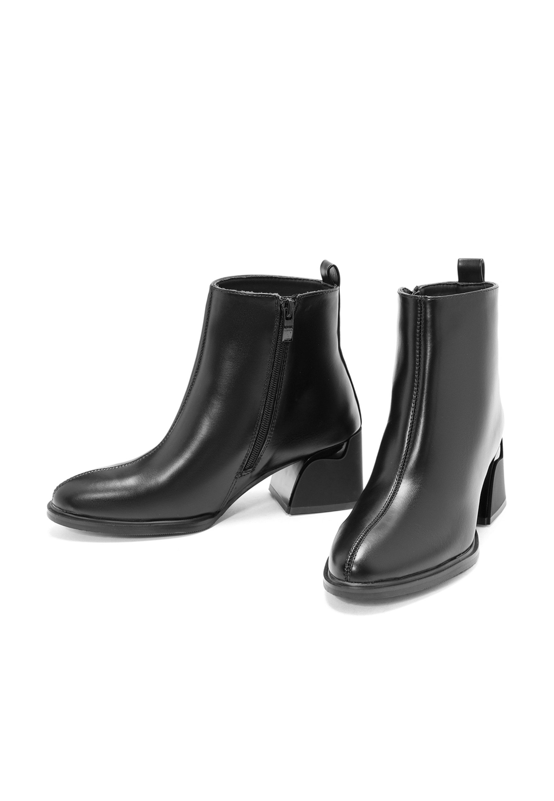 Derimod Absatz-Stiefeletten aus Kunstleder Ankleboots Reißverschluss, Textilfutter, TPU Sohle, Absatz 4,5 cm