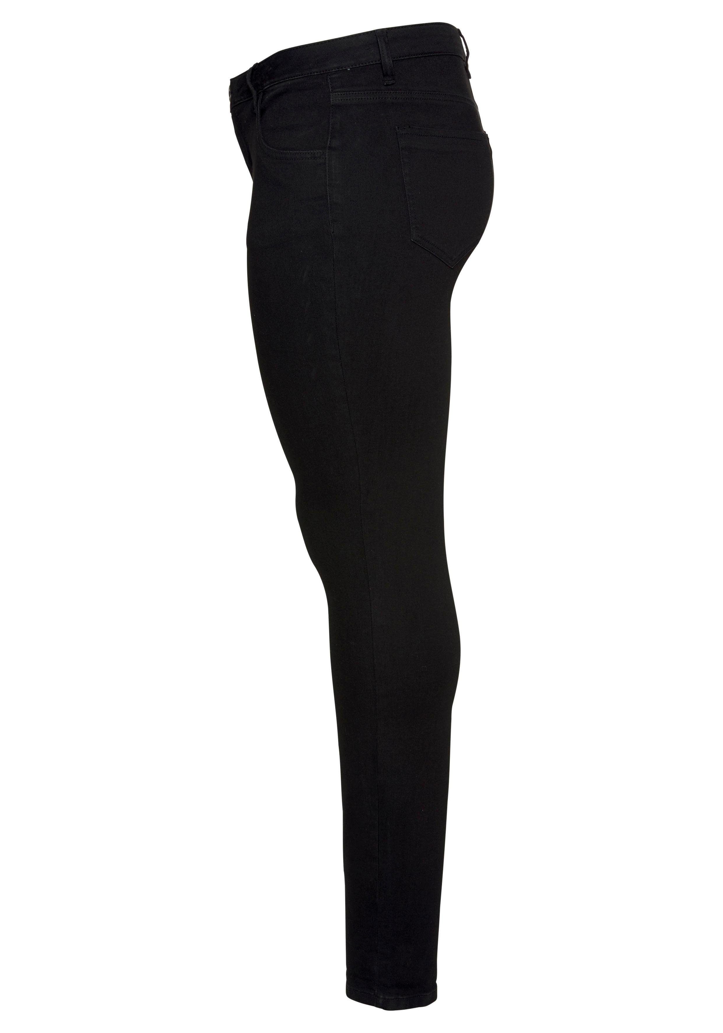 Arizona Skinny-fit-Jeans Mid Waist black Ultra-Stretch