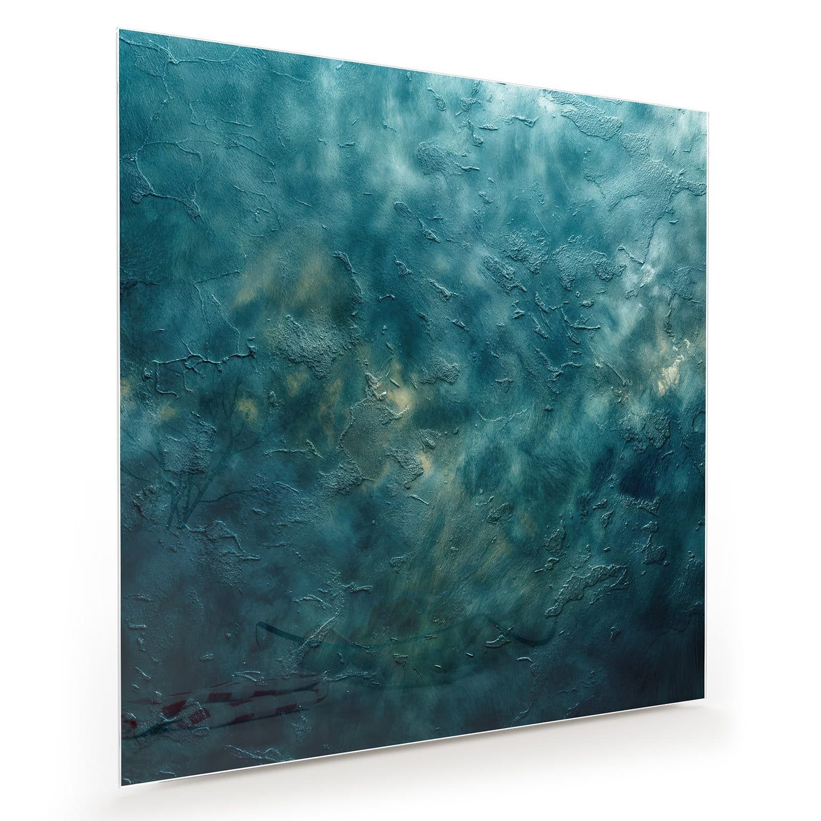 Primedeco Glasbild Wandbild Quadratisch Texturierte Wand mit Aufhängung, Unterwasserwelt (21 verschiedene Größen, 1 St), Elegante Aufhängung