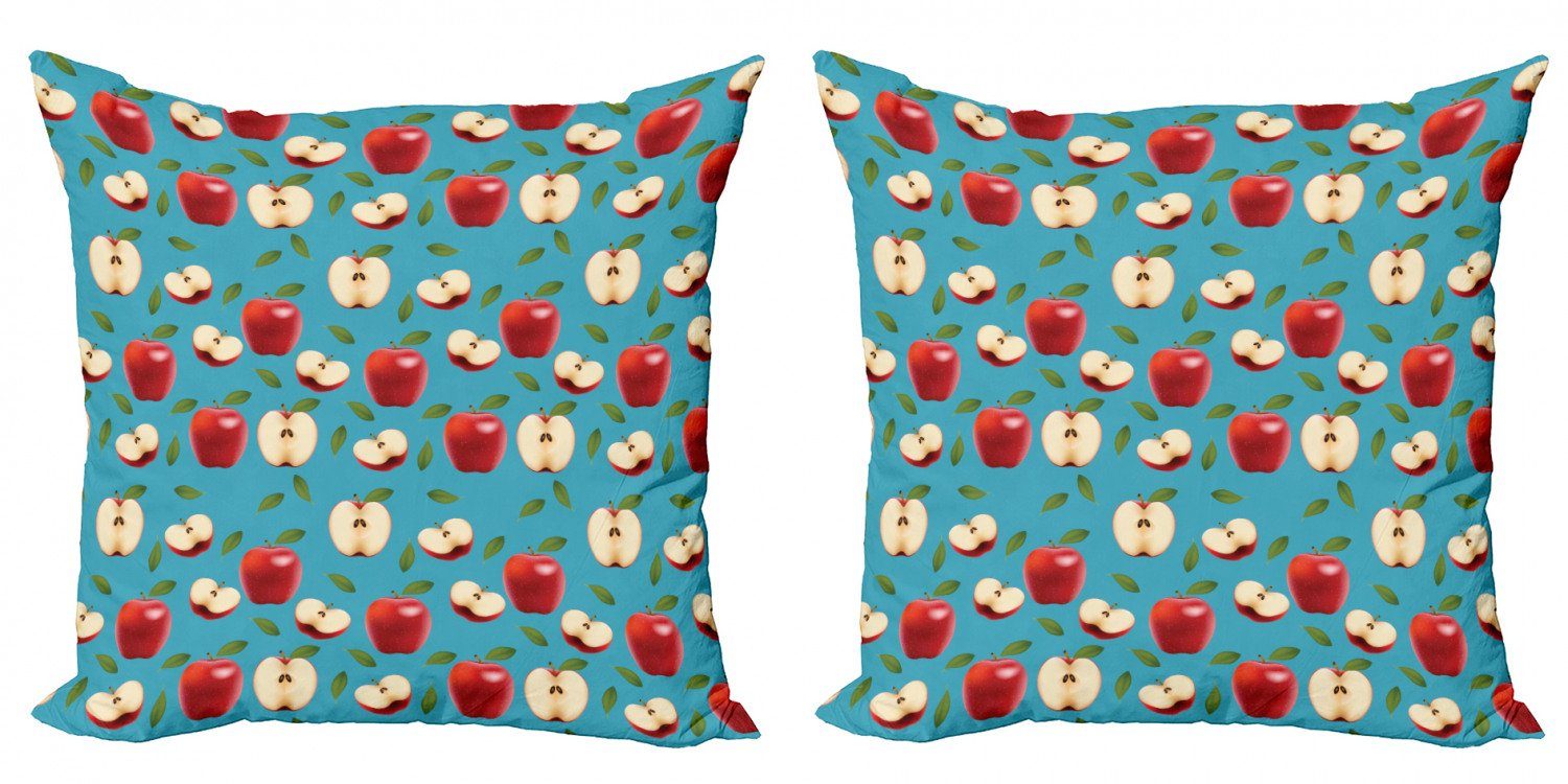 Kissenbezüge Modern Accent Doppelseitiger Abakuhaus Digitaldruck, Lebensmittel Delicious Gesunde (2 Red Stück), Apfel