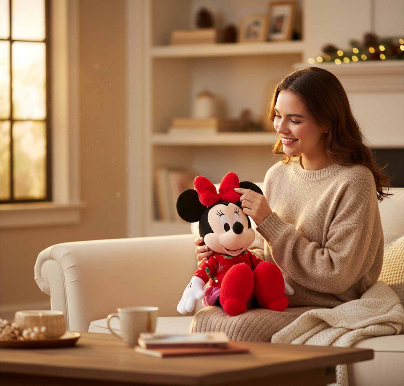 Disney Kuscheltier großes Minnie Maus Kuscheltier 40cm Disneyland Rot Kollektion