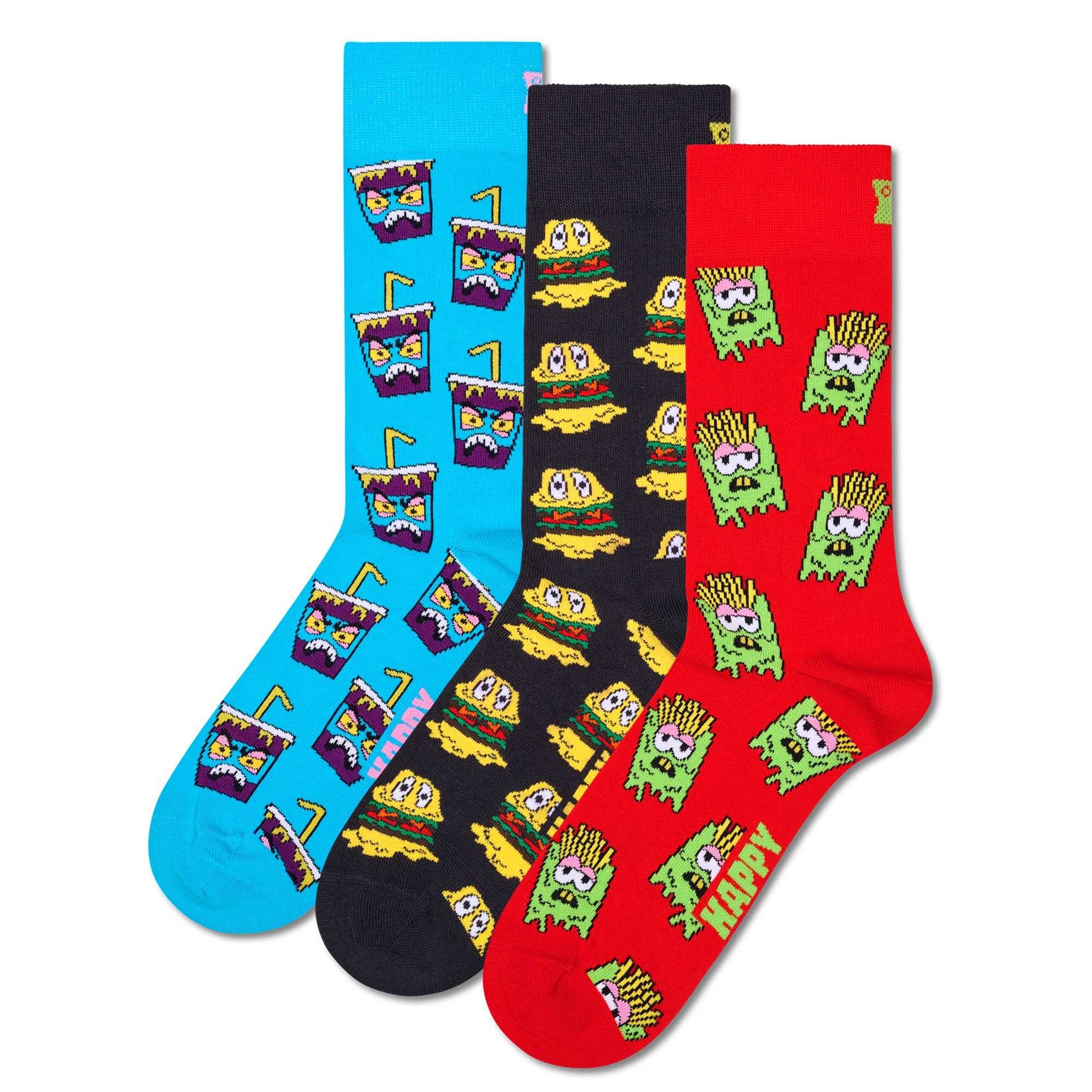 Happy Socks Kurzsocken Unisex Socken 3er Pack Baumwolle (Packung, 3er Pack)