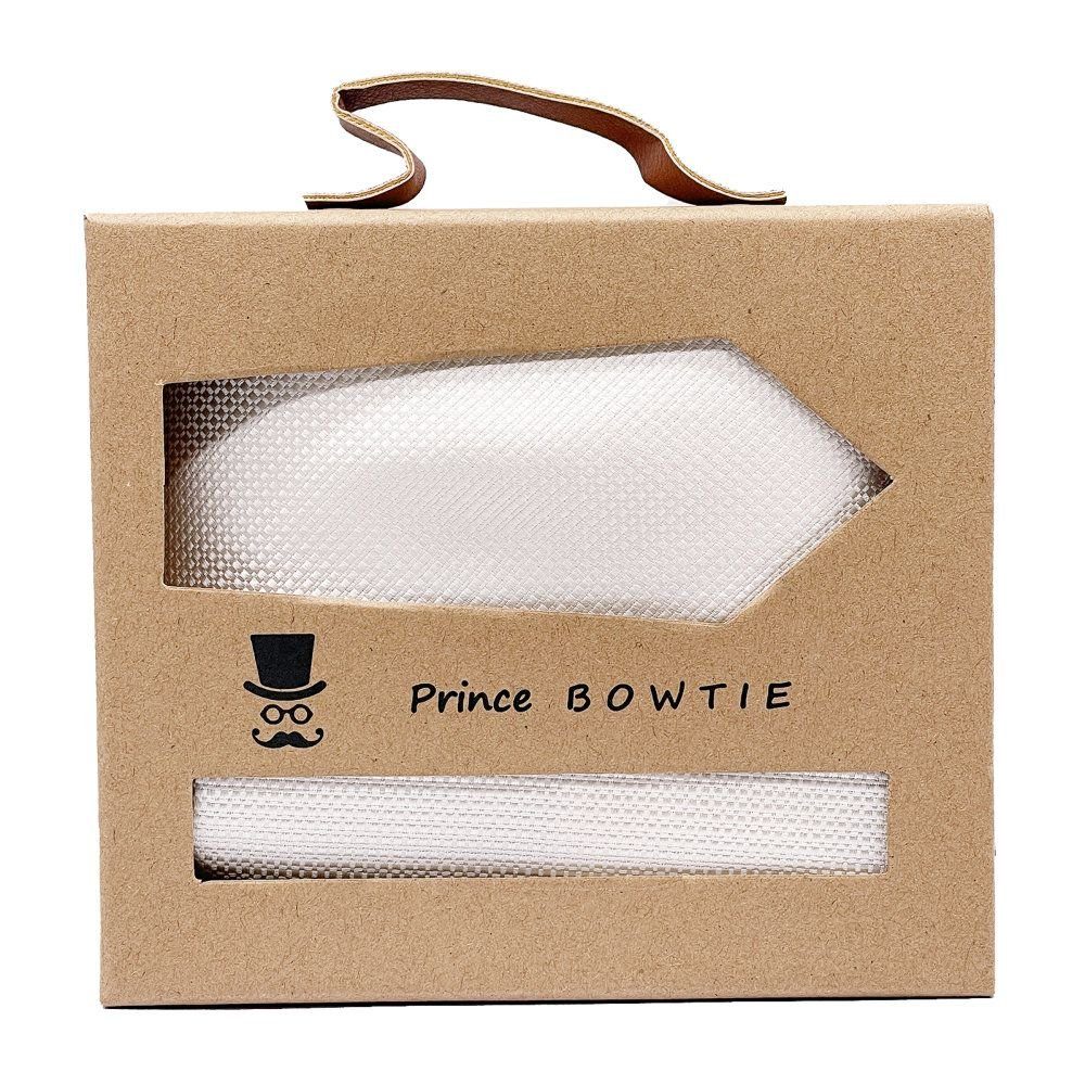 Seidenfalter Krawatte off white | Breite Krawatten