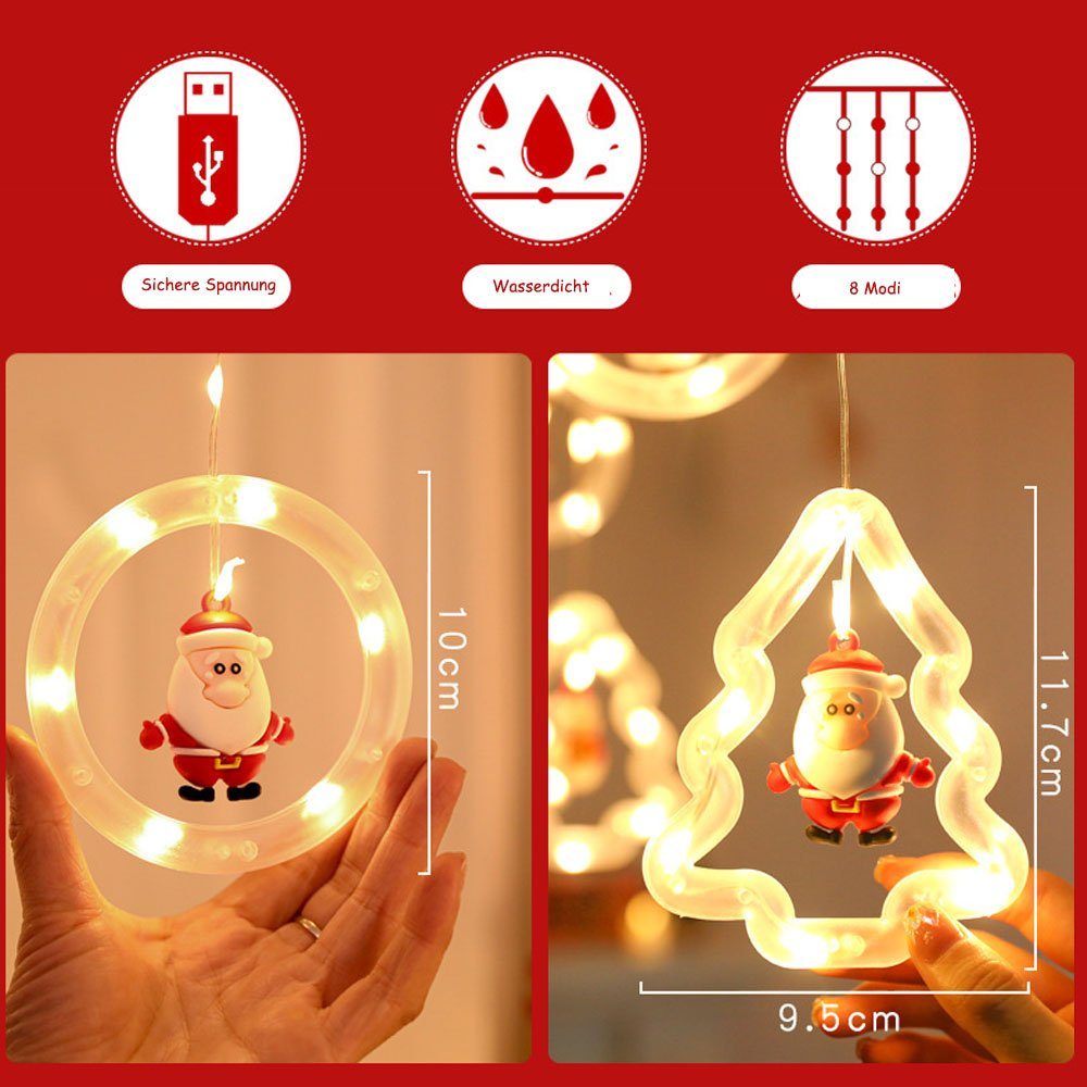 Außen Outdoor XERSEK 5/10/15m Weihnachtsbeleuchtung, LED-Lichtervorhang LED (USB) Lichterkette Eisregen 120-flammig Warmweiß