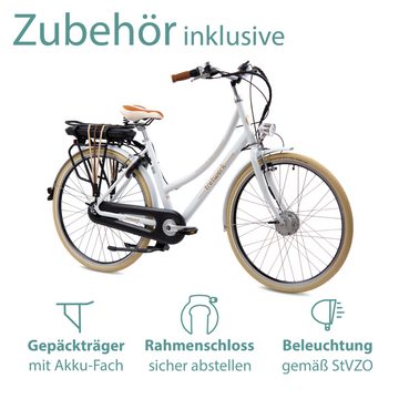 Tretwerk E-Bike E-Classic, 7 Gang, Nabenschaltung, Frontmotor, E Bike Damen Fahrrad 28 Zoll Pedelec 155 - 175 cm retro Elektrofahrrad