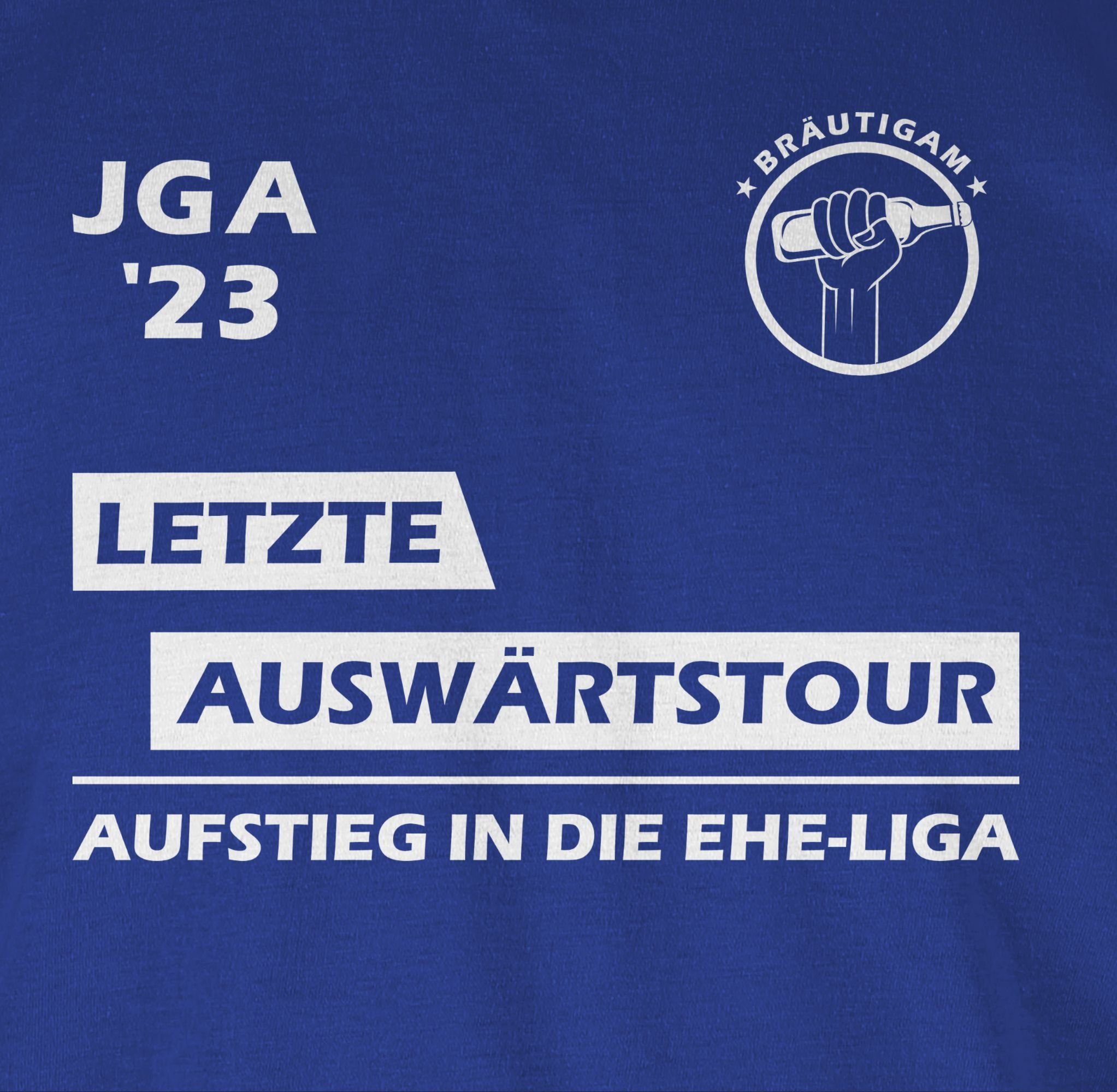 Shirtracer T-Shirt Letzte Auswärtstour - Bräutigam 2023 JGA I Royalblau Team 03 Männer JGA