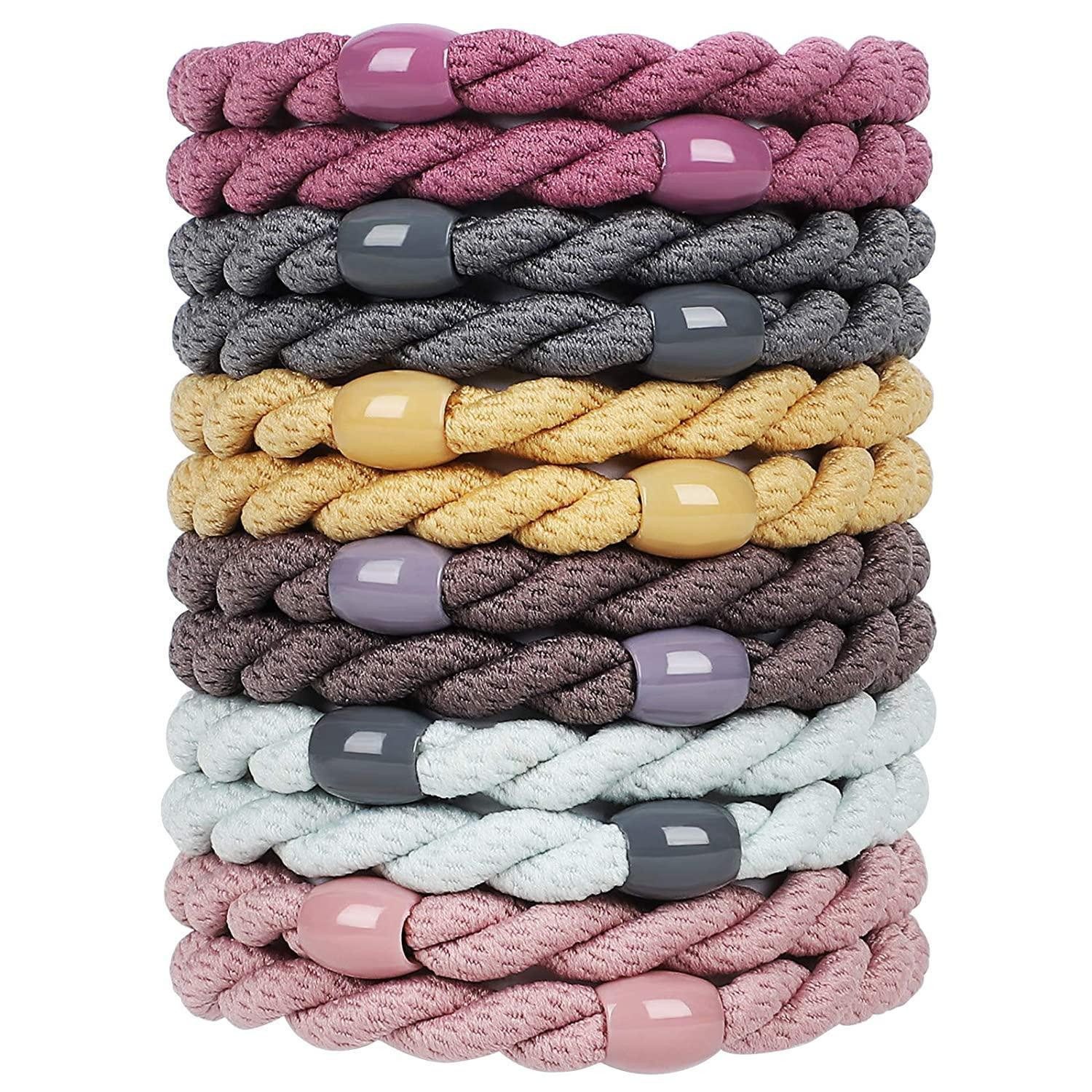 LuxusKollektion Haargummi 12 Elastische Haargummis ohne Metall für Damen & Mädchen, dickes