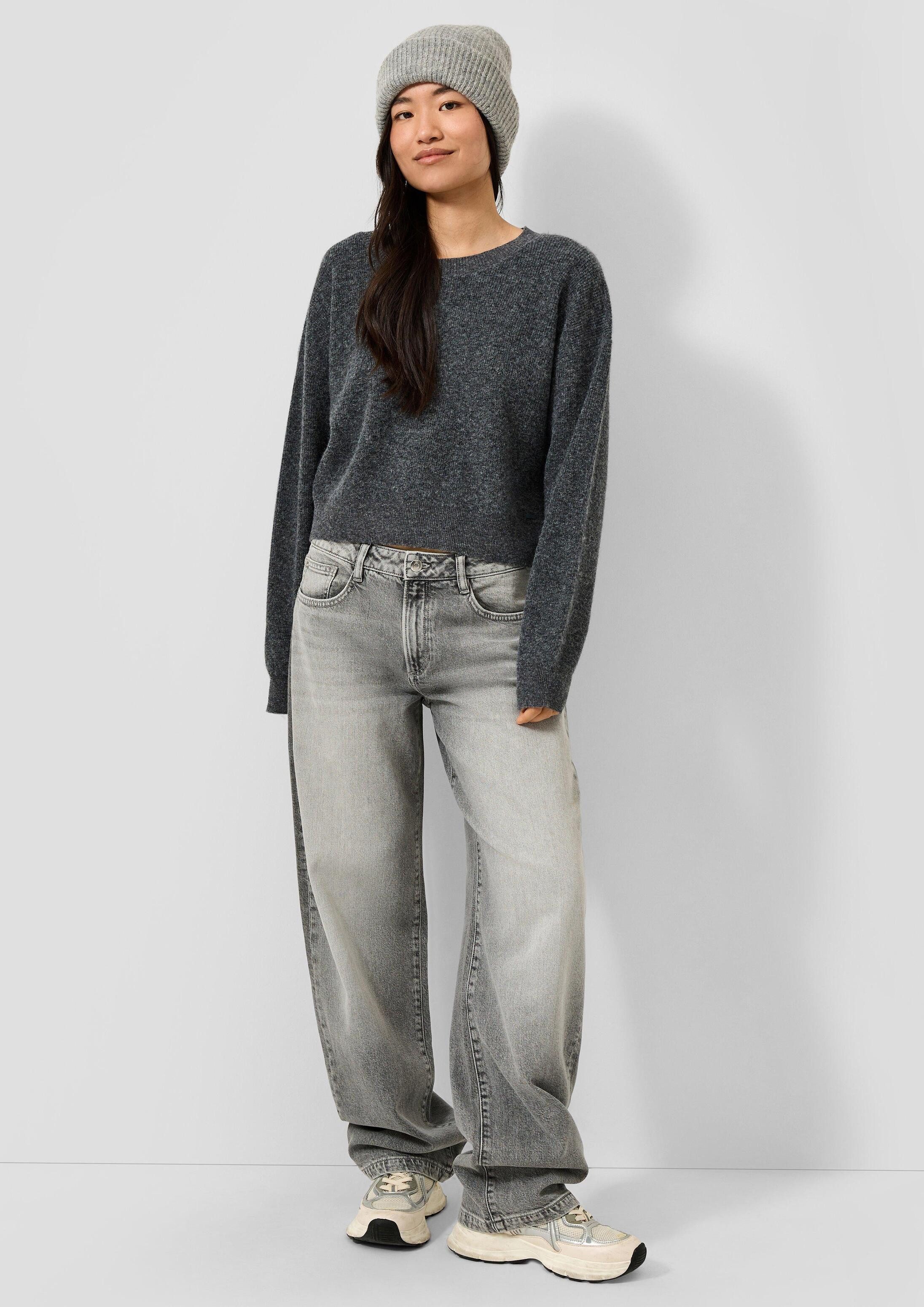 QS Weite Jeans Jeans-Hose Jeans Barrel / Mid Rise / Barrel Fit