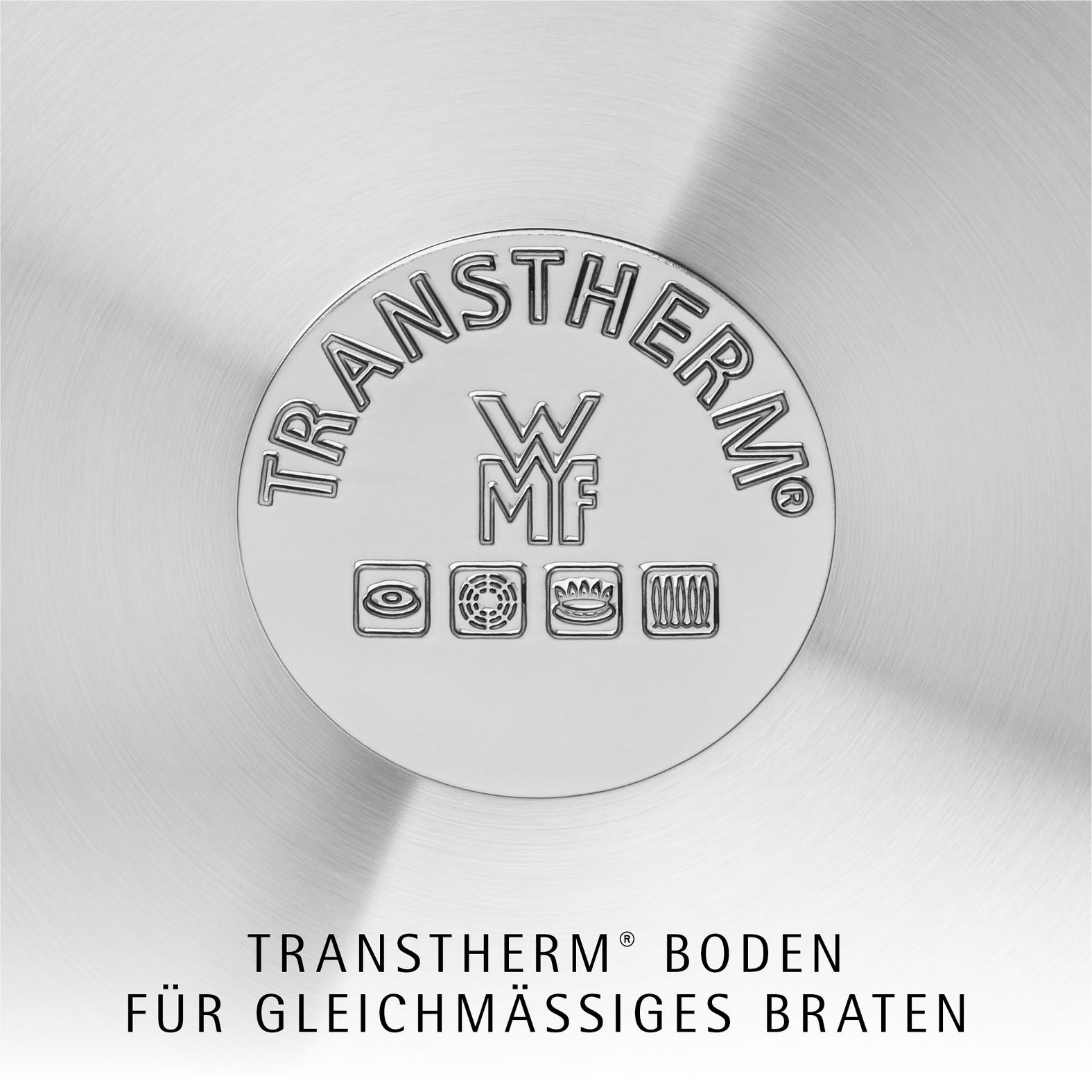 WMF Bratpfanne Profi, induktionsgeeignet, unbeschichtet, ideal für scharfes Anbraten, Cromargan® Edelstahl Rostfrei 18/10, extrem strapazierfähig und langlebig, für alle Herdarten geeignet