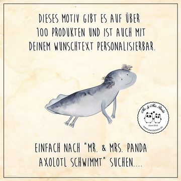 Mr. & Mrs. Panda Rotweinglas Axolotl Schwimmen, Hochwertige Weinaccessoires, Geschenk für, Premium Glas, Unikat durch Gravur