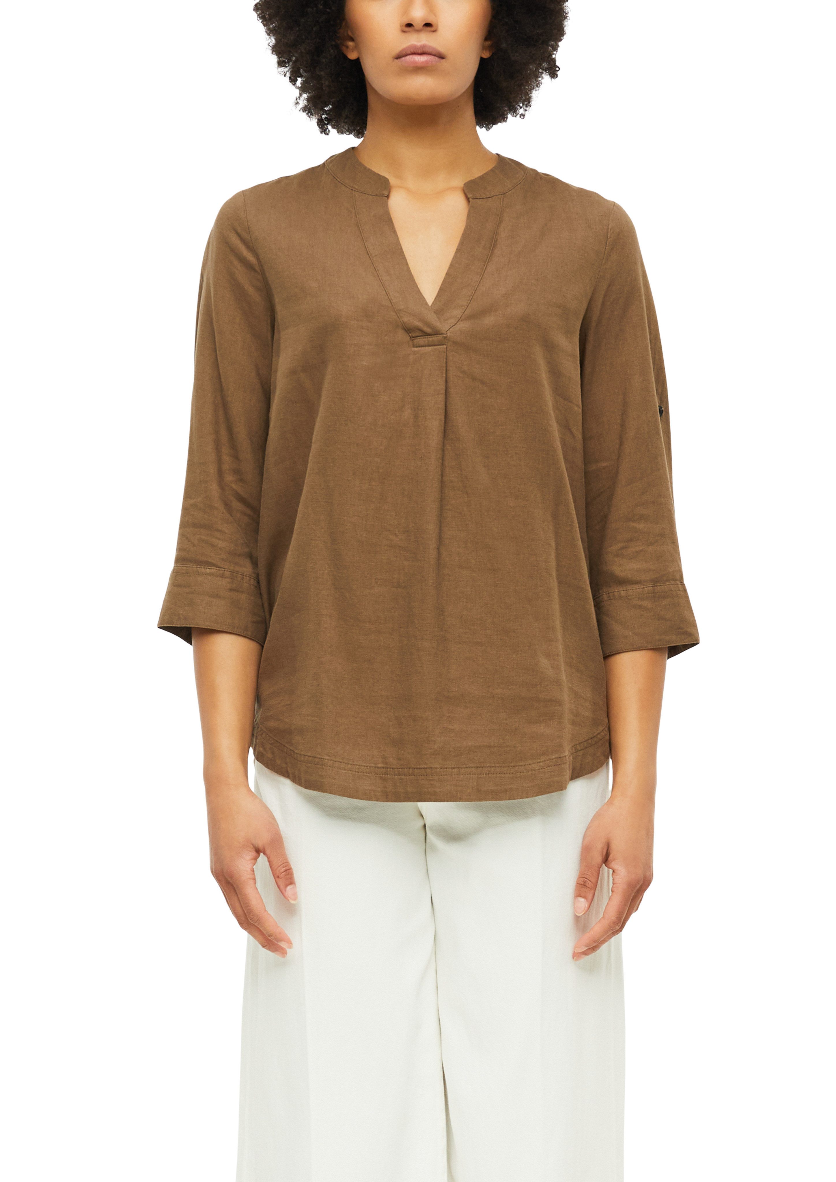 s.Oliver Shirtbluse krempelbar, kühlender Leinenmix