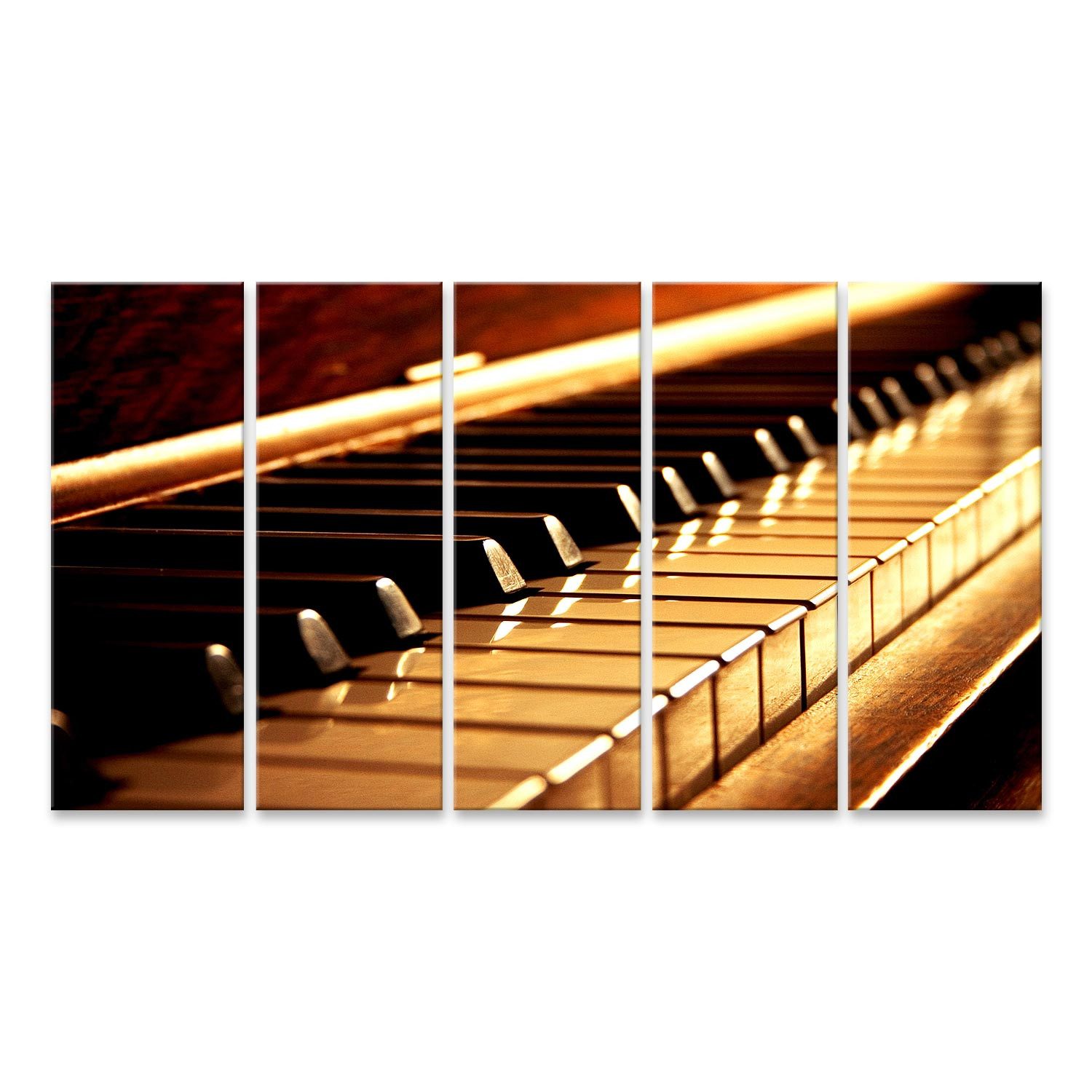 Leinwandbild Goldene Klavier Tasten Piano Bilder
