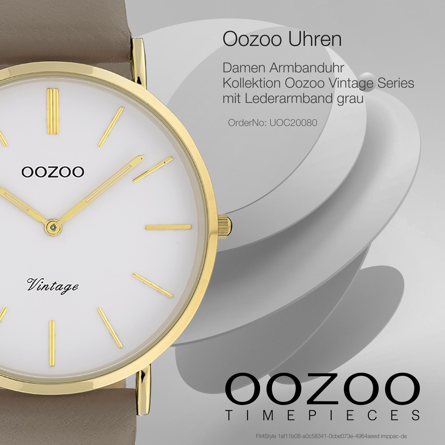 Slim OOZOO rund, Oozoo Ultra 40mm) groß Damenuhr (ca. Lederarmband, Leder, Damen Fashion-Style Armbanduhr Quarzuhr