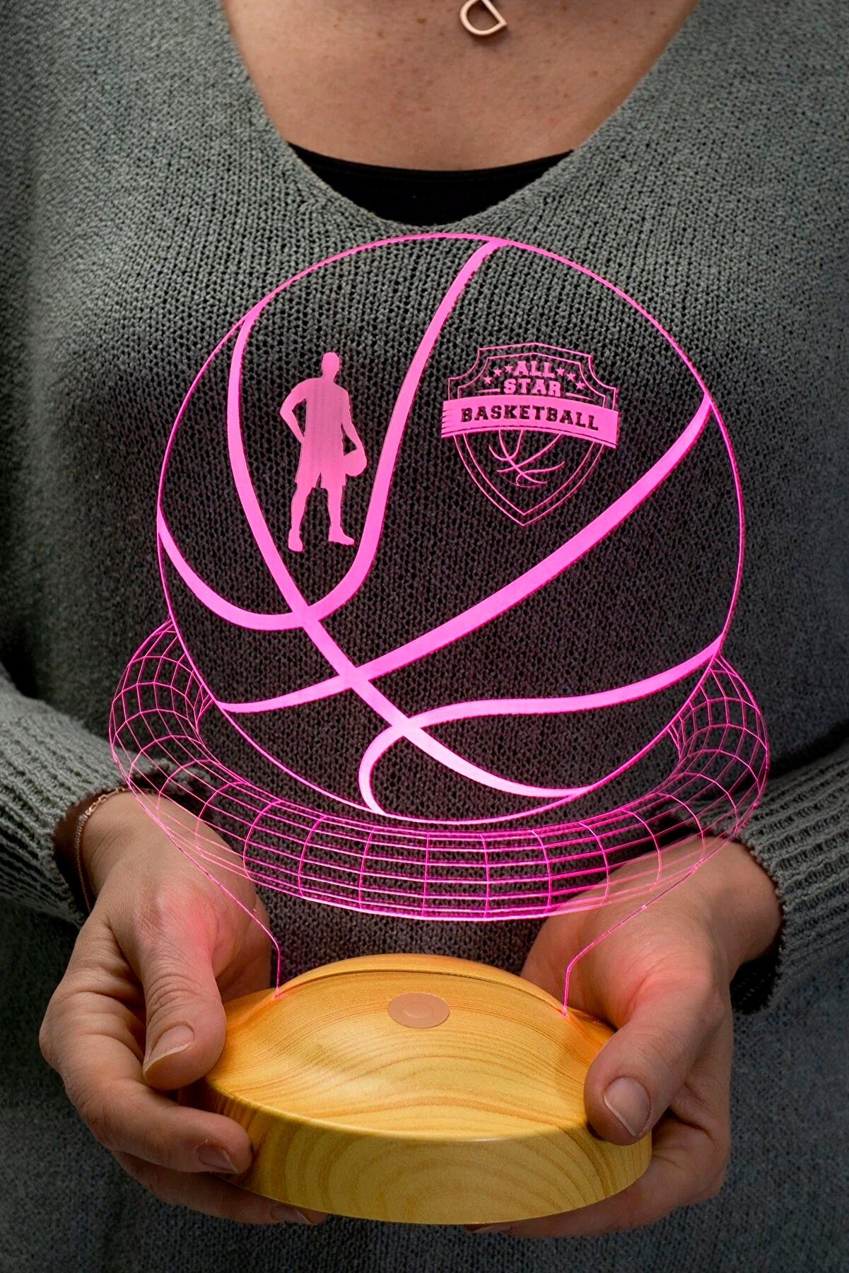 Geschenkelampe LED Nachttischlampe Basketball 3D Gravur günstig online kaufen