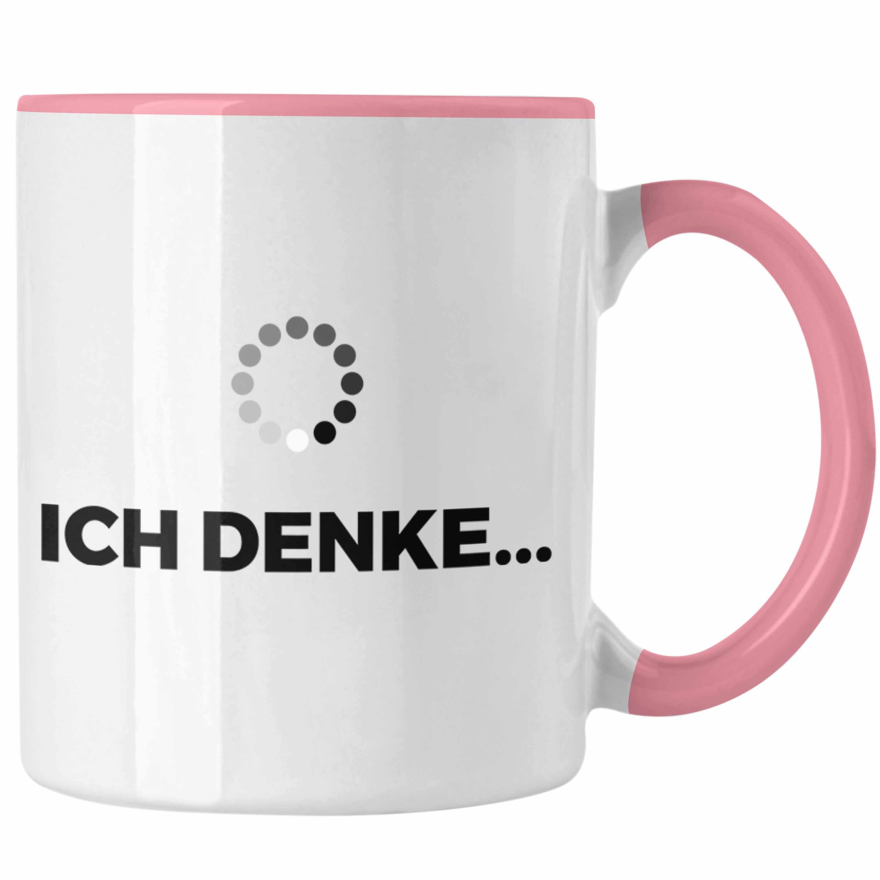 Trendation Tasse Trendation - Lustige Tasse mit Spruch Ich Denke Kaffeetasse mit Spürchen Büro Arbeit Kollege Geschenk Rosa | Teetassen