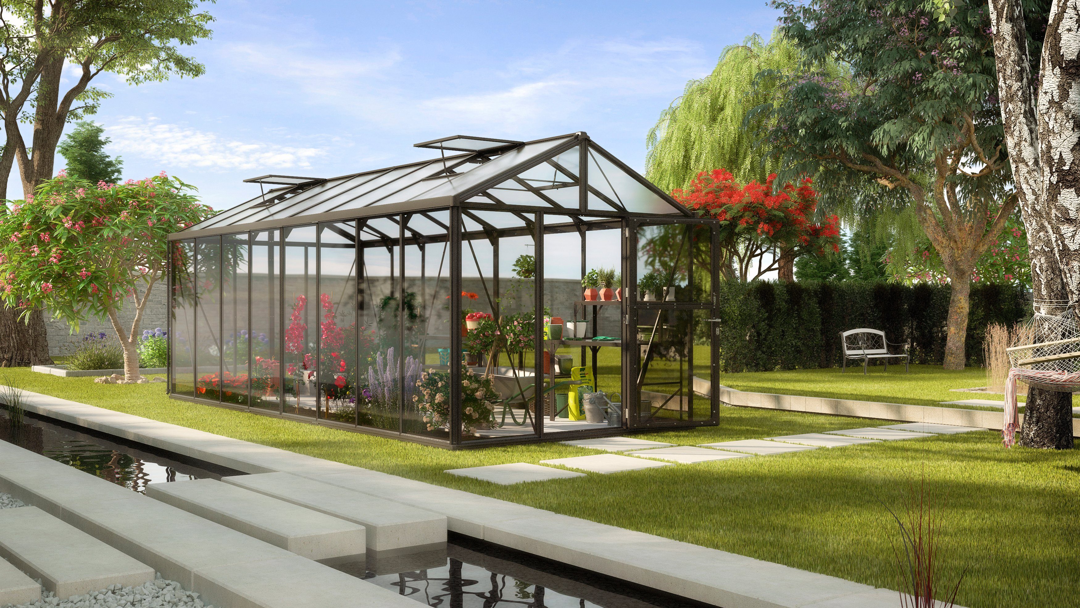 Vitavia Gewächshaus Zeus 15700, BxTxH: 266 x 622 x 250 cm, 3 mm Wandstärke