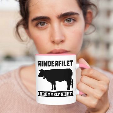 Trendation Tasse Rinderfilet Krümmelt Nicht Geschenk Grillen Anti-Veganer Geschenkidee