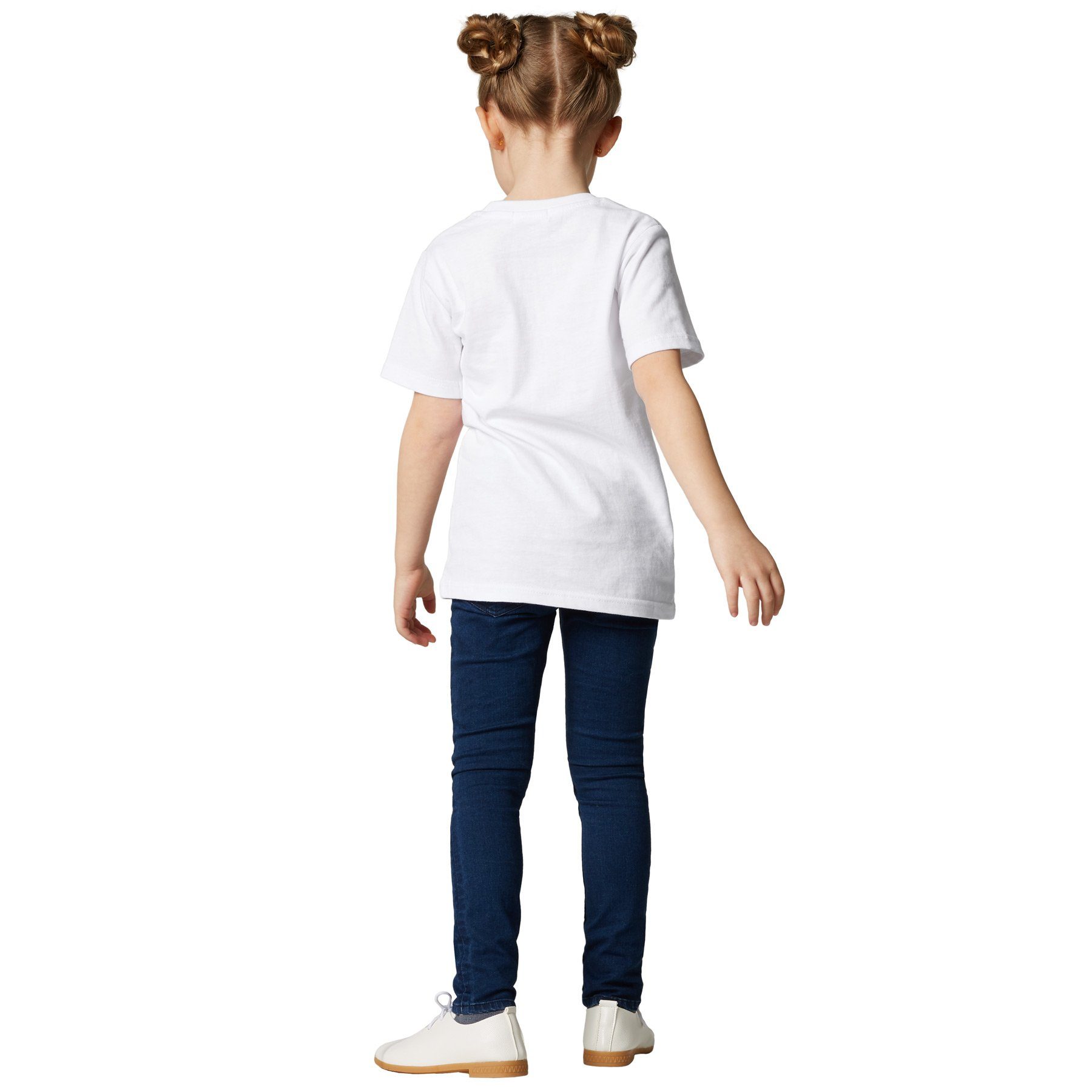 dressforfun T-Shirt Kurzarmtop, Für viele Outfits & Auftritte, Rundhals mit (Freizeitoberteil, Konfektionsgröße 152 (12-14 Jahre) in weiß) Einfarbiges T-Shirt f – Bild 5 von 5