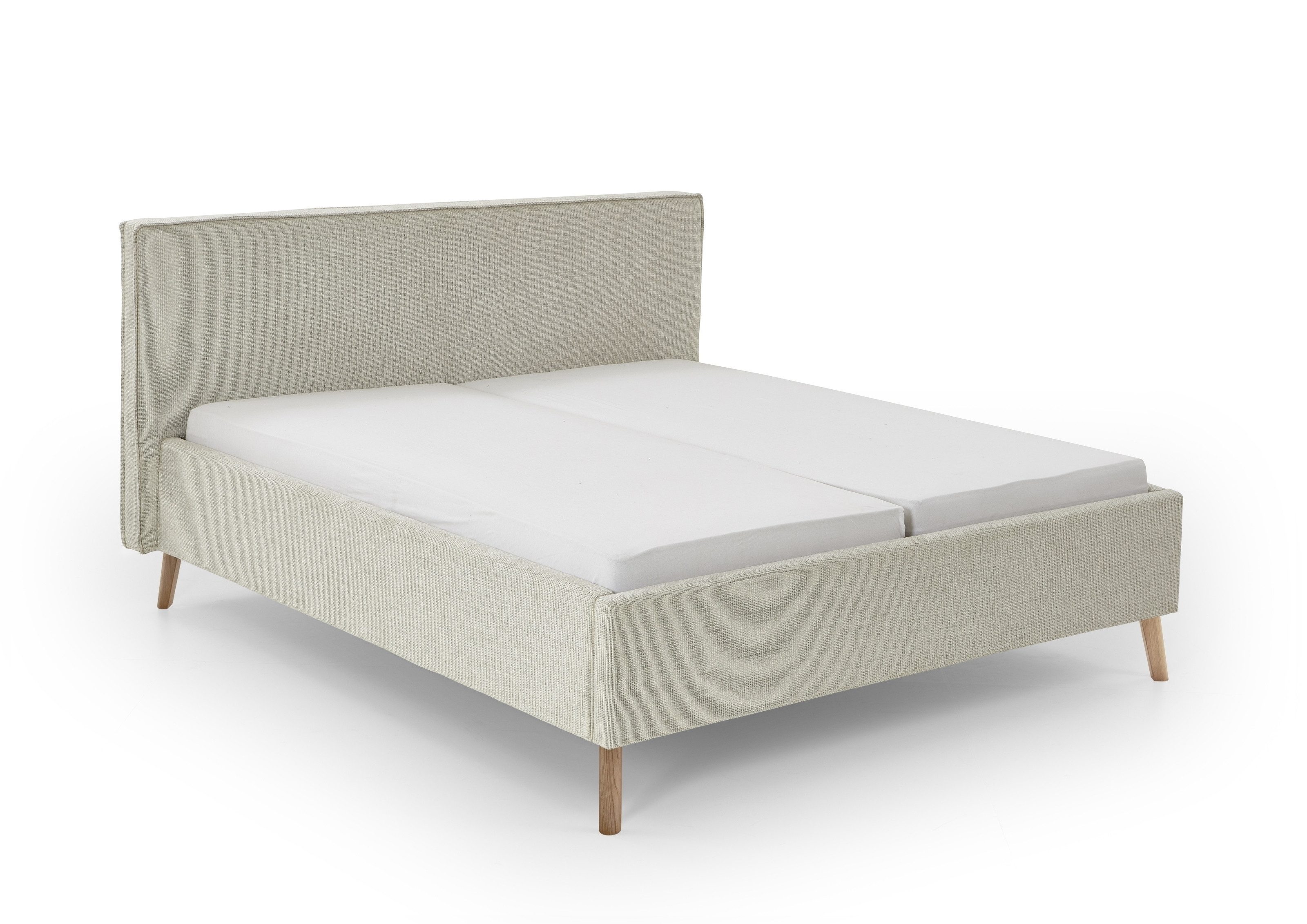 freiraum Polsterbett Riva, Liegefläche 180x200cm, Greige, Stellmaß: 205x112x216cm (BxHxT)