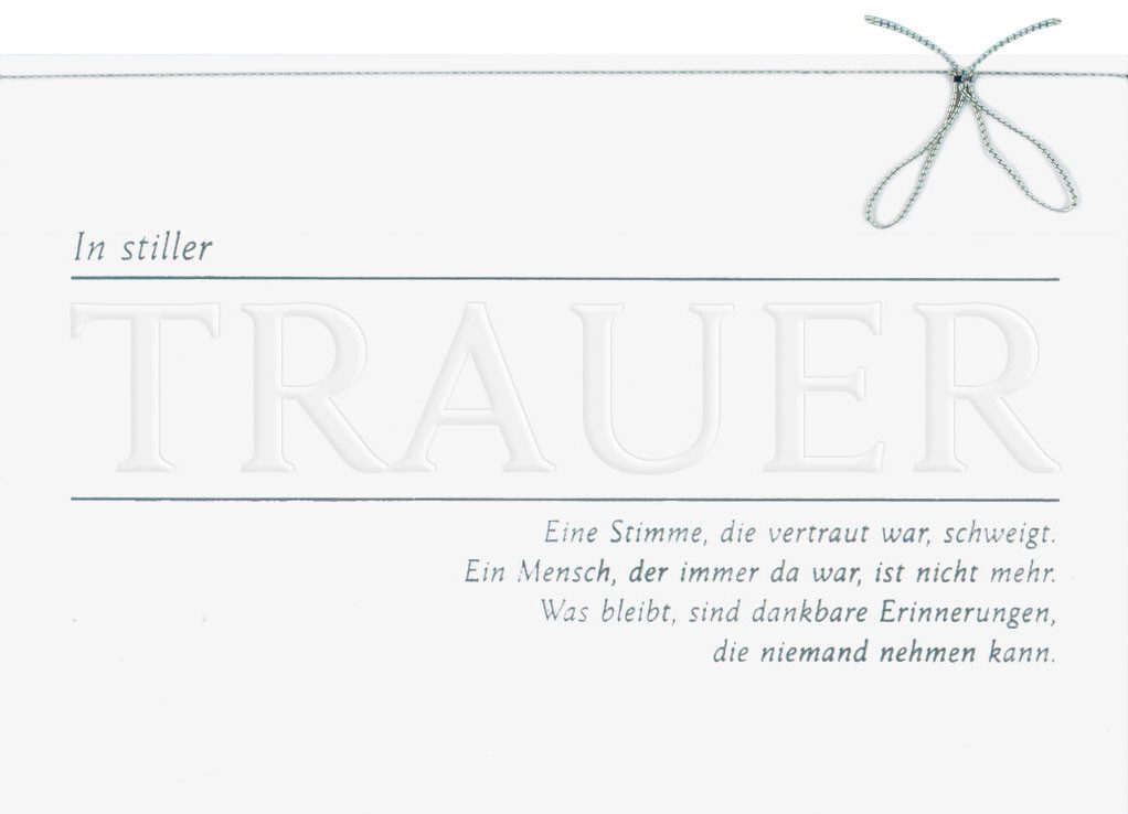 bsb-obpacher Grußkarten, Trauerkarte mit Spruch / Herz, mit Umschlag