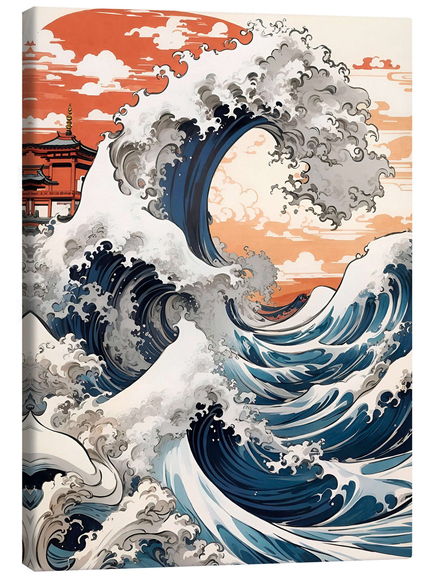 Posterlounge Wandbild Die große Welle, nobelart, erhältlich als Poster, Leinwandbild, Wandsticker oder Acrylglasbild