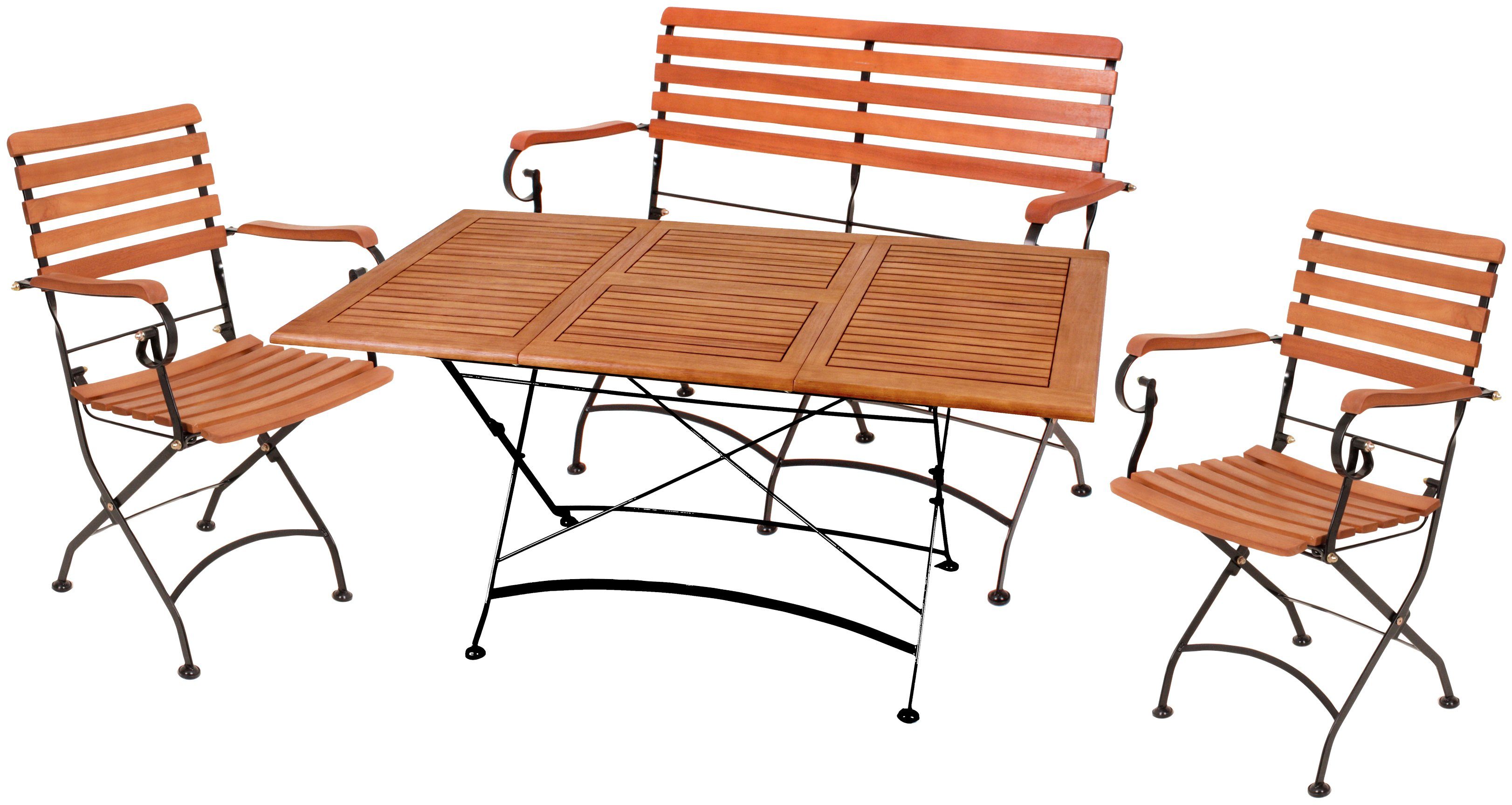 Garden Pleasure Garten-Essgruppe WIEN, (4-tlg), mit praktischer Klappfunktion
