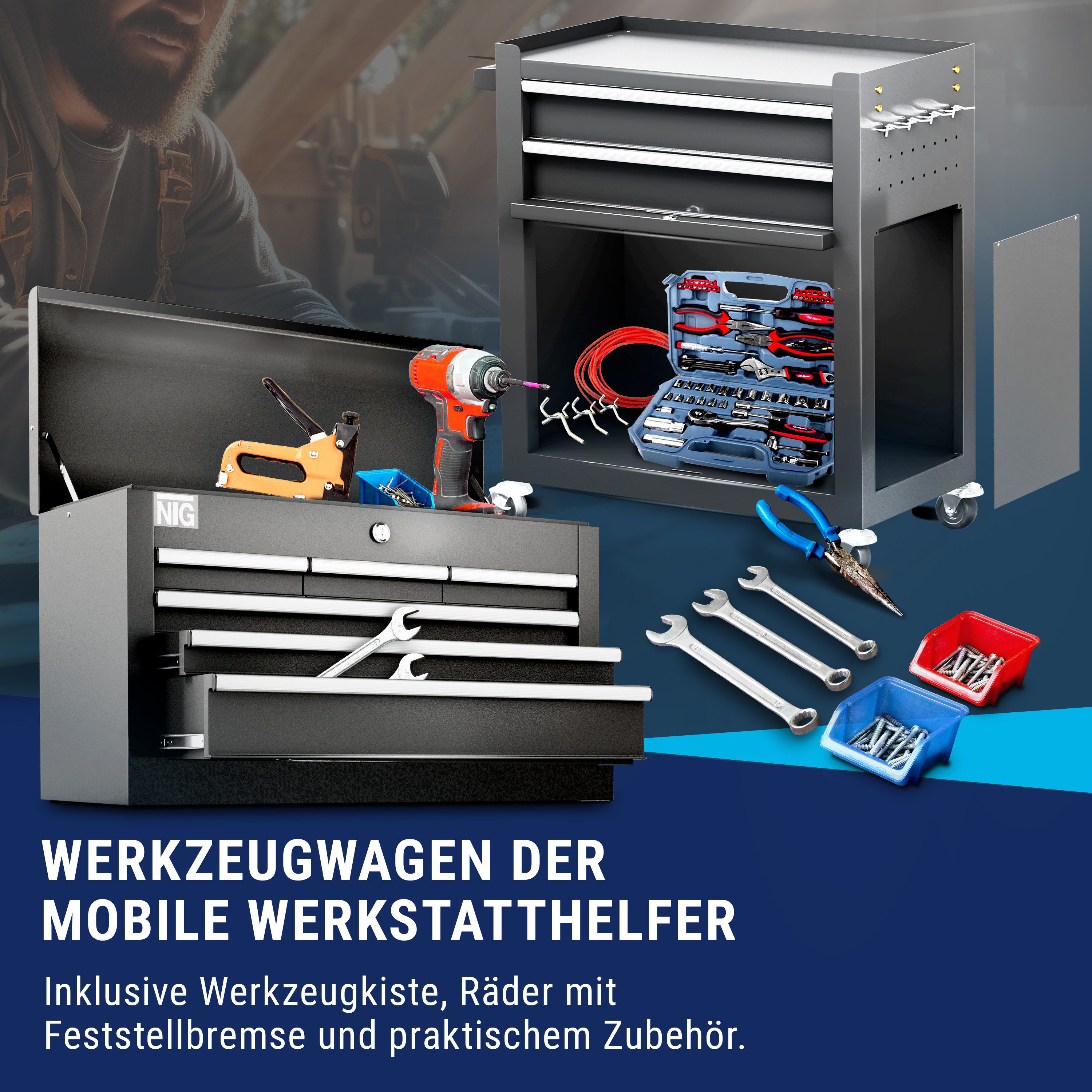NTG Nutzfahrzeug Technik GmbH Werkstattwagen NTG Werkzeugwagen mit Werkzeugkiste OHNE Werkzeug