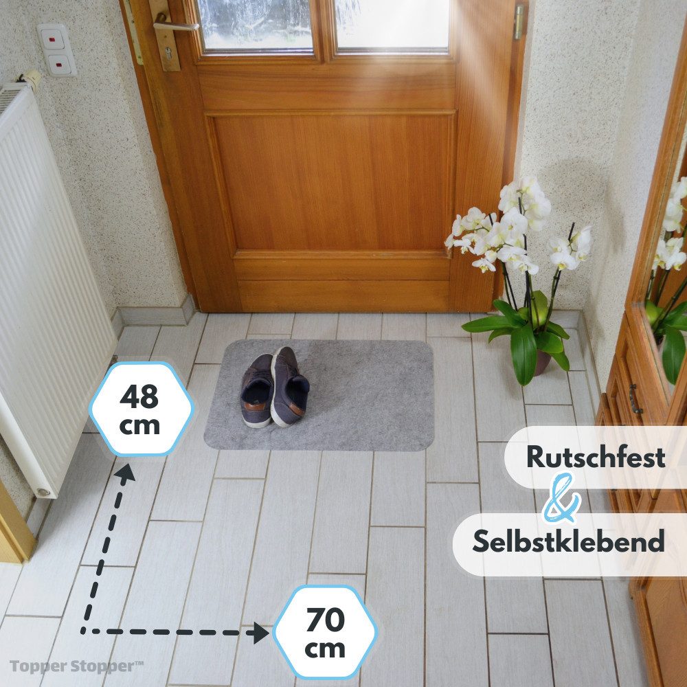 Topper Stopper Fußmatte Schmutzfangmatte dünn 2 mm selbstklebend ultradünn, extrem robust – Bild 4 von 5