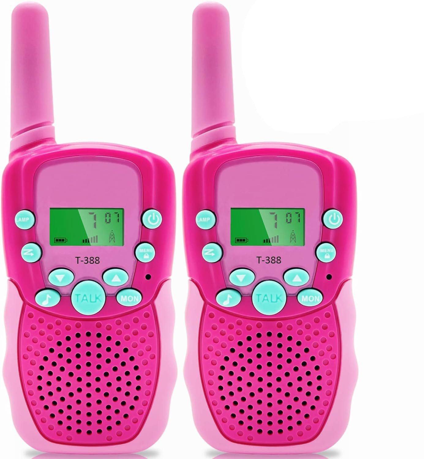 Gontence Funkgerät Spielzeug 3-12 Jahren Junge, (Walkie Talkies für Kinder 8 Kanal Funkgerät mit Hintergrundbeleuchteter LCD-Taschenlampe, 3 Meilen Reichweite für Abenteuer im Freien, Camping, Wandern, 2-St), 4*AAA-Batterien nicht enthalten