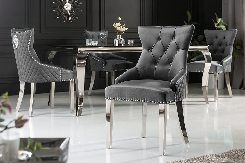 riess-ambiente Stuhl »CASTLE royalblau«, Esszimmer · Samt · Edelstahl · mit  Löwenkopf-Griff · Barock Design online kaufen | OTTO