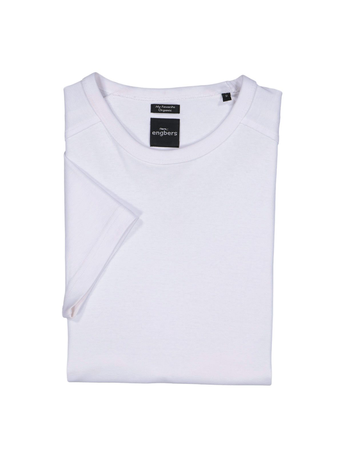 Engbers T-Shirt Herren Basic-Shirt "My Favorite" organic, Reinweiss – Bild 4 von 5