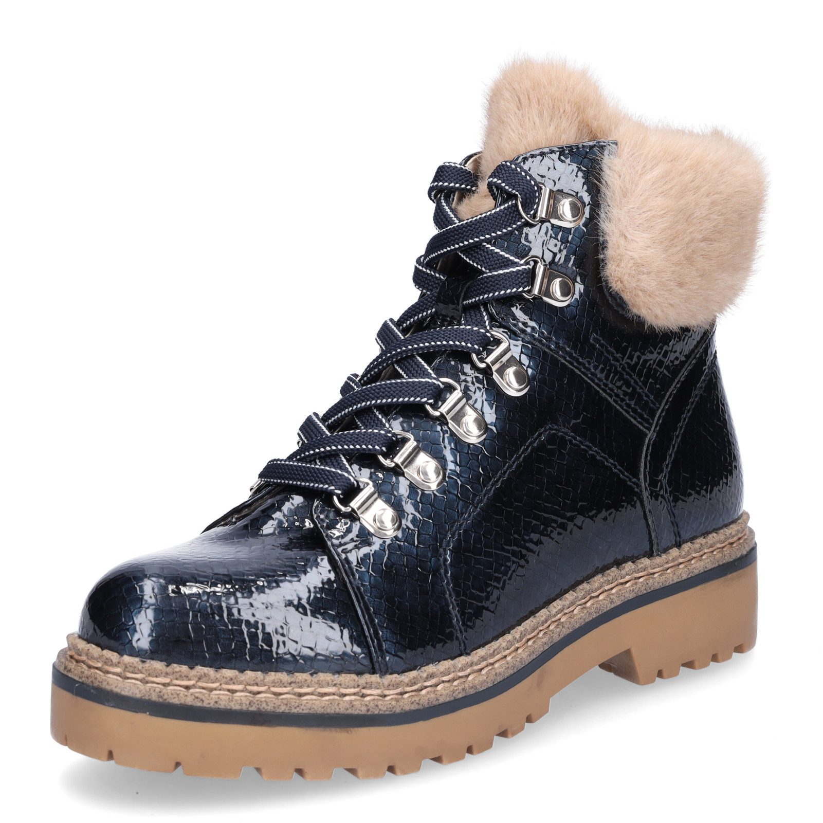 Tamaris Tamaris Damen Schnürboot Lack blau Schnürboots