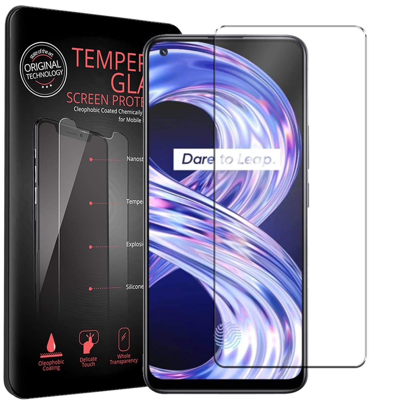 CoolGadget Schutzfolie Panzerfolie für Realme 8 / 8 Pro, (9H Härtegrad, 2x Schutzglas, 1xReinigungset), Displayfolie Panzer Schutzfolie 2 Stück für Realme 8 / 8 Pro Glasfolie