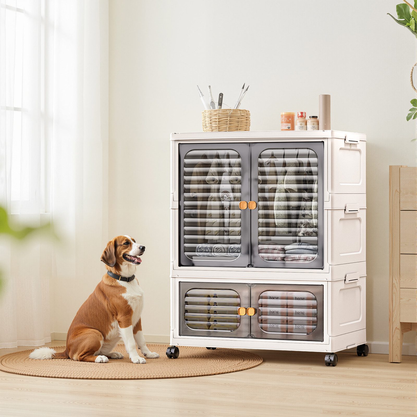 GarveeMore Mehrzweckschrank Kunststoff Mehrschichtig Kleiderschrank Haushal günstig online kaufen