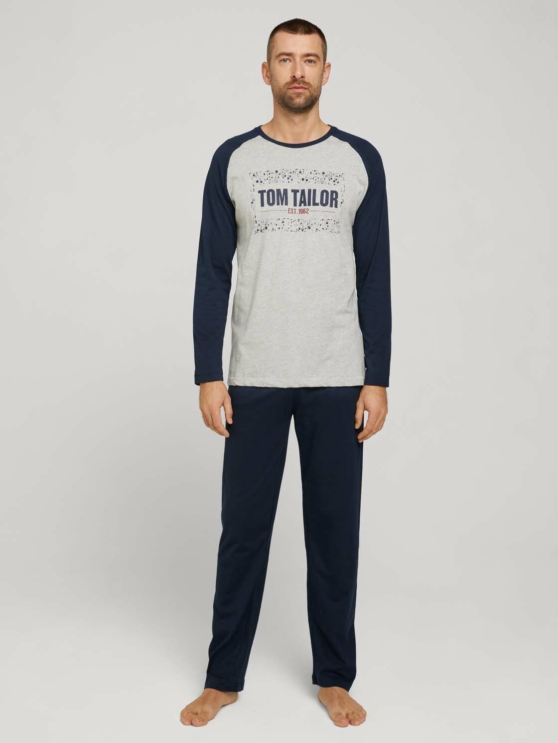 TOM TAILOR Schlafanzug »Langes Pyjama Set mit Print« online kaufen | OTTO