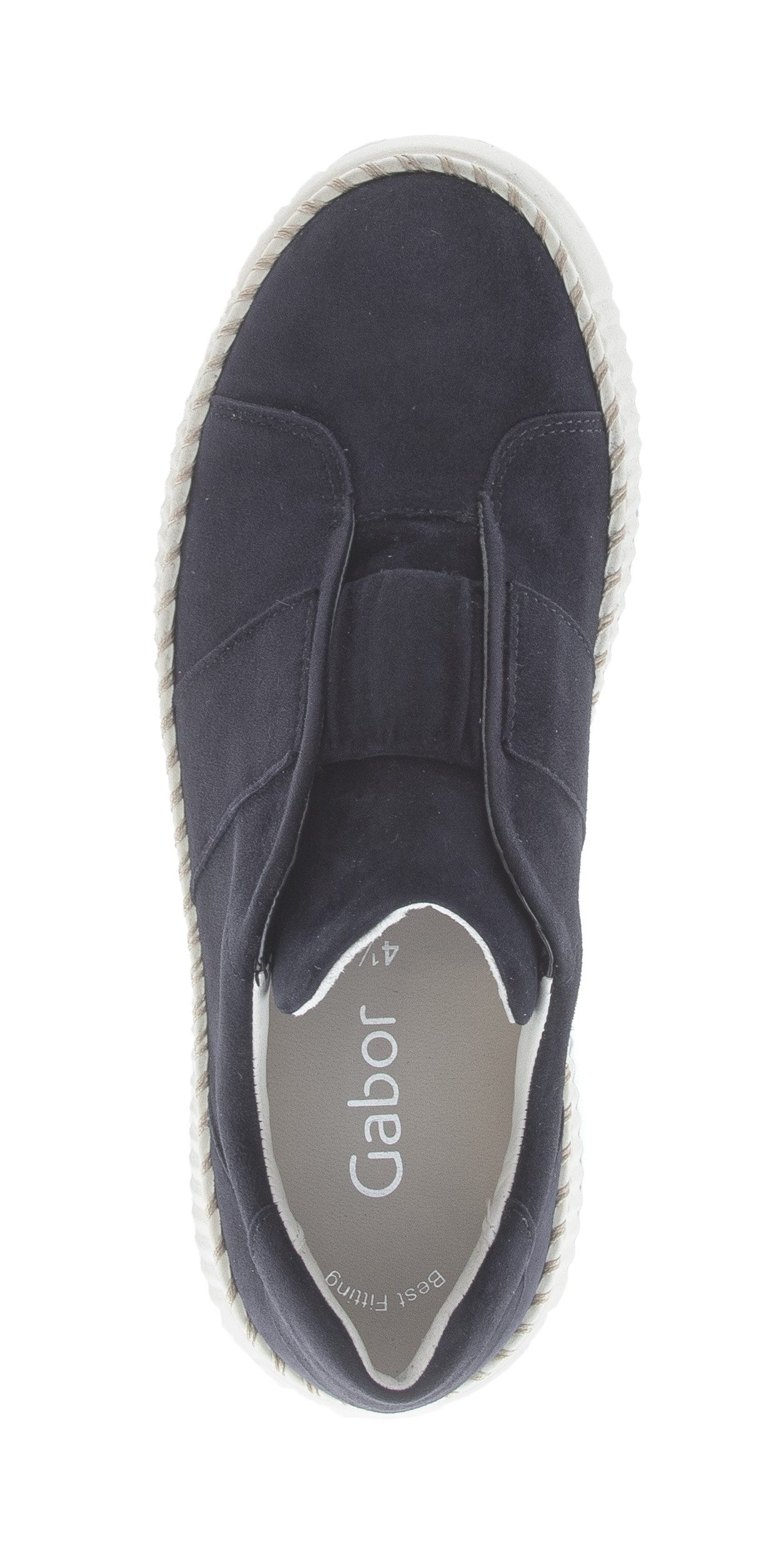 Gabor Plateausneaker, Freizeitschuh, Halbschuh, Slipper mit Gummizug-Band über dem Rist