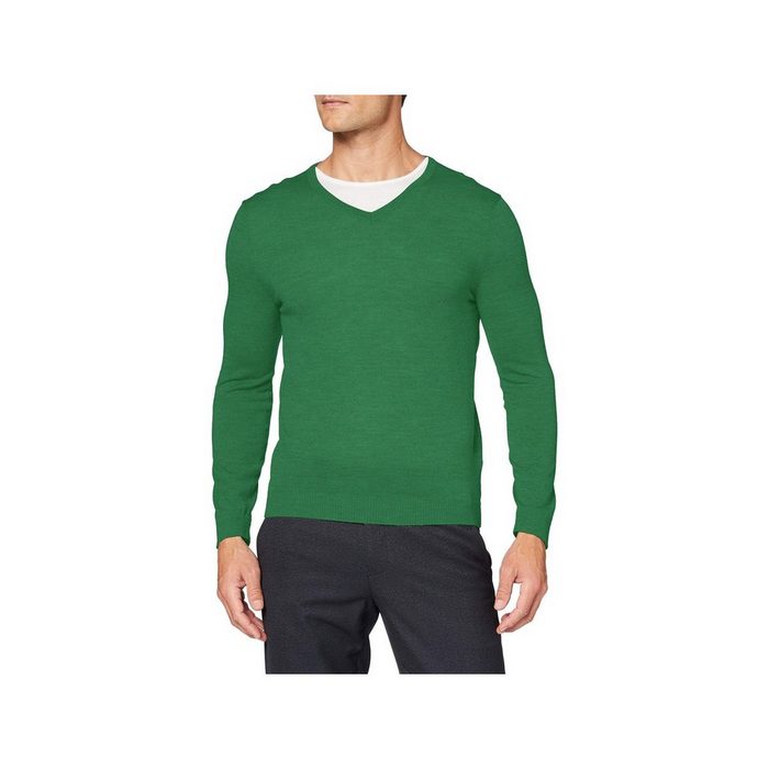 MAERZ Muenchen V-Ausschnitt-Pullover grün regular (1-tlg)