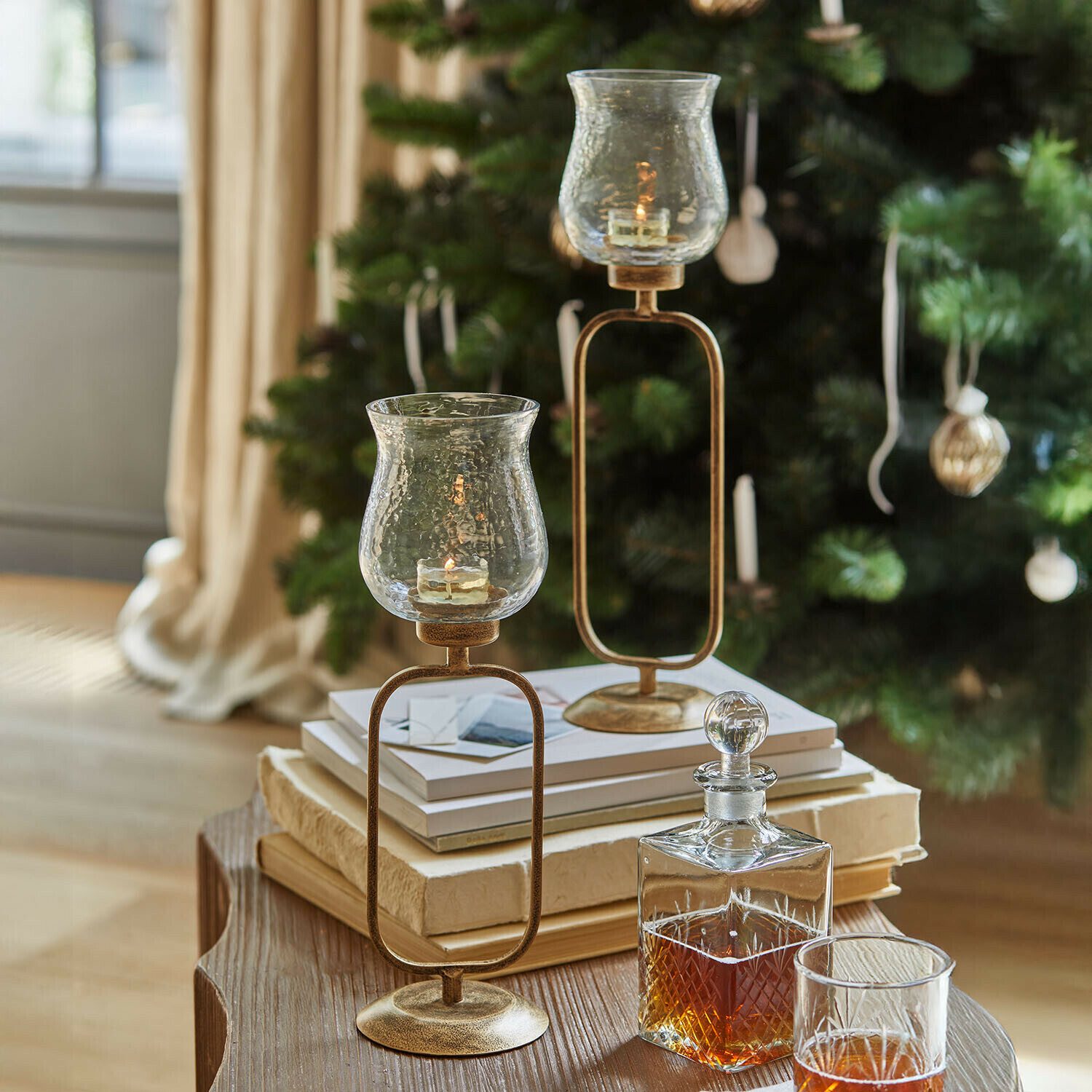 Mirabeau Windlicht Windlicht 2er Set Rocanda gold/klar (2er Set, 2er Set) günstig online kaufen