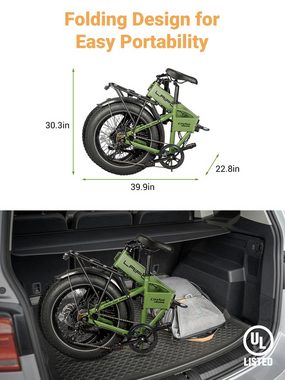 DOTMALL E-Bike Laifook 20 zoll Klapprad Mountainbike,48V10.4Ah Akku,250w motor