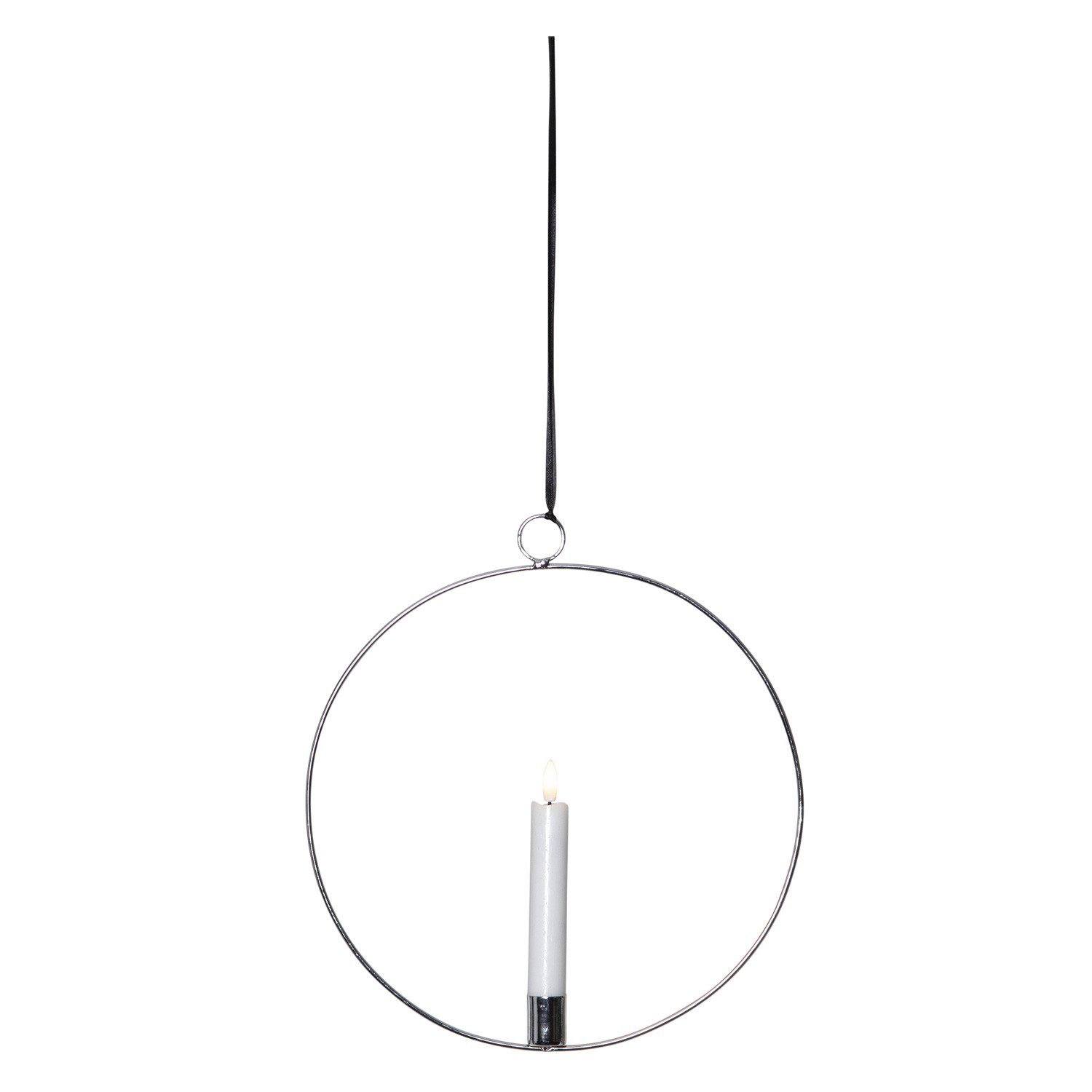 MARELIDA Hängeleuchte Dekoring mit LED Kerze Flamme mit Aufhänger 28,5cm Timer Batterie, LED Classic, warmweiß (2100K bis 3000K)