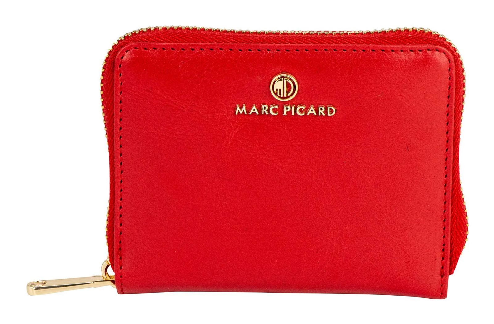 Marc Picard Geldbörse Zip Wallet, aus echtem Rindsleder mit RFID-Blocker Schutz