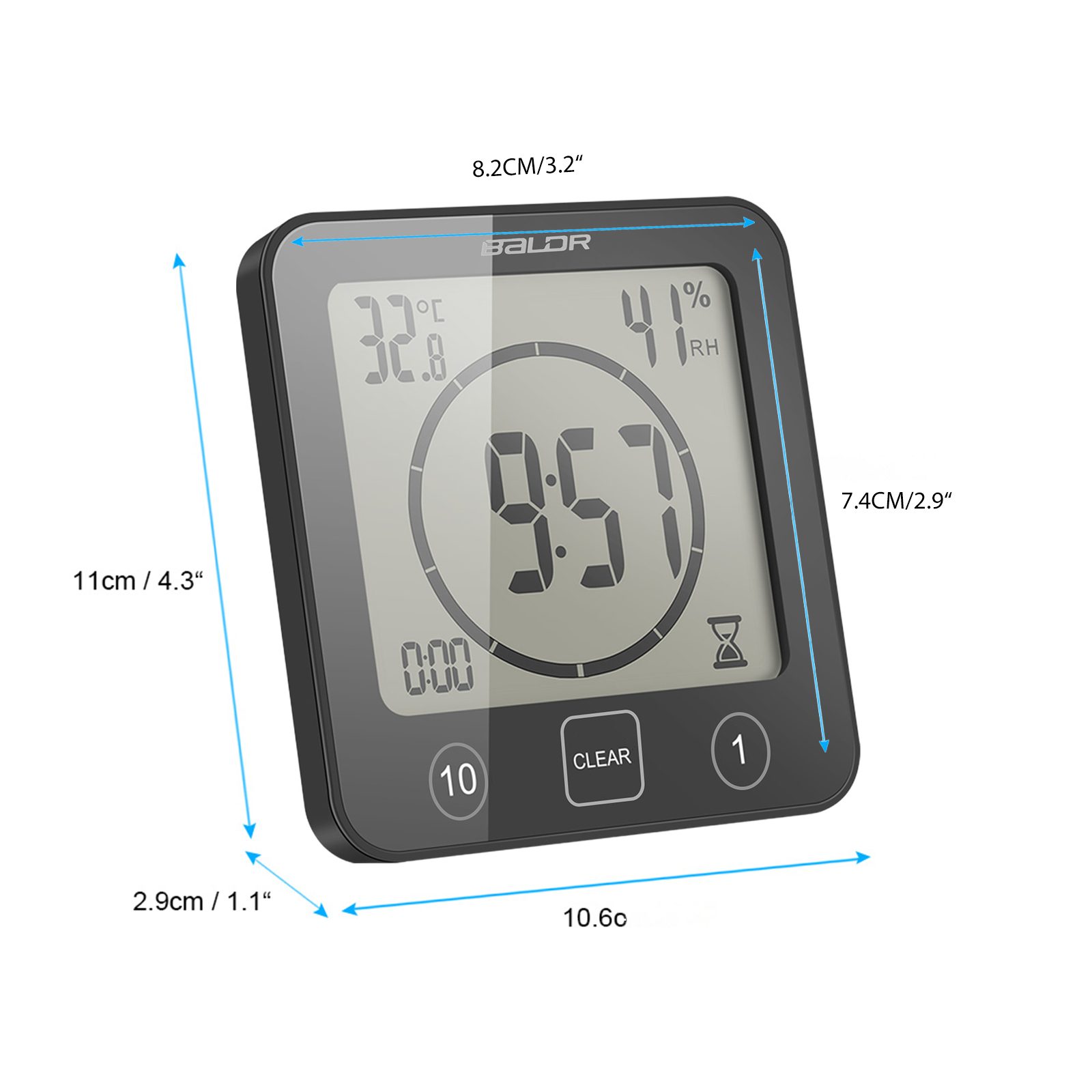 BlingBin Uhr Digitaluhr Luftfeuchtigkeit Temperatur Digitaluhr günstig online kaufen