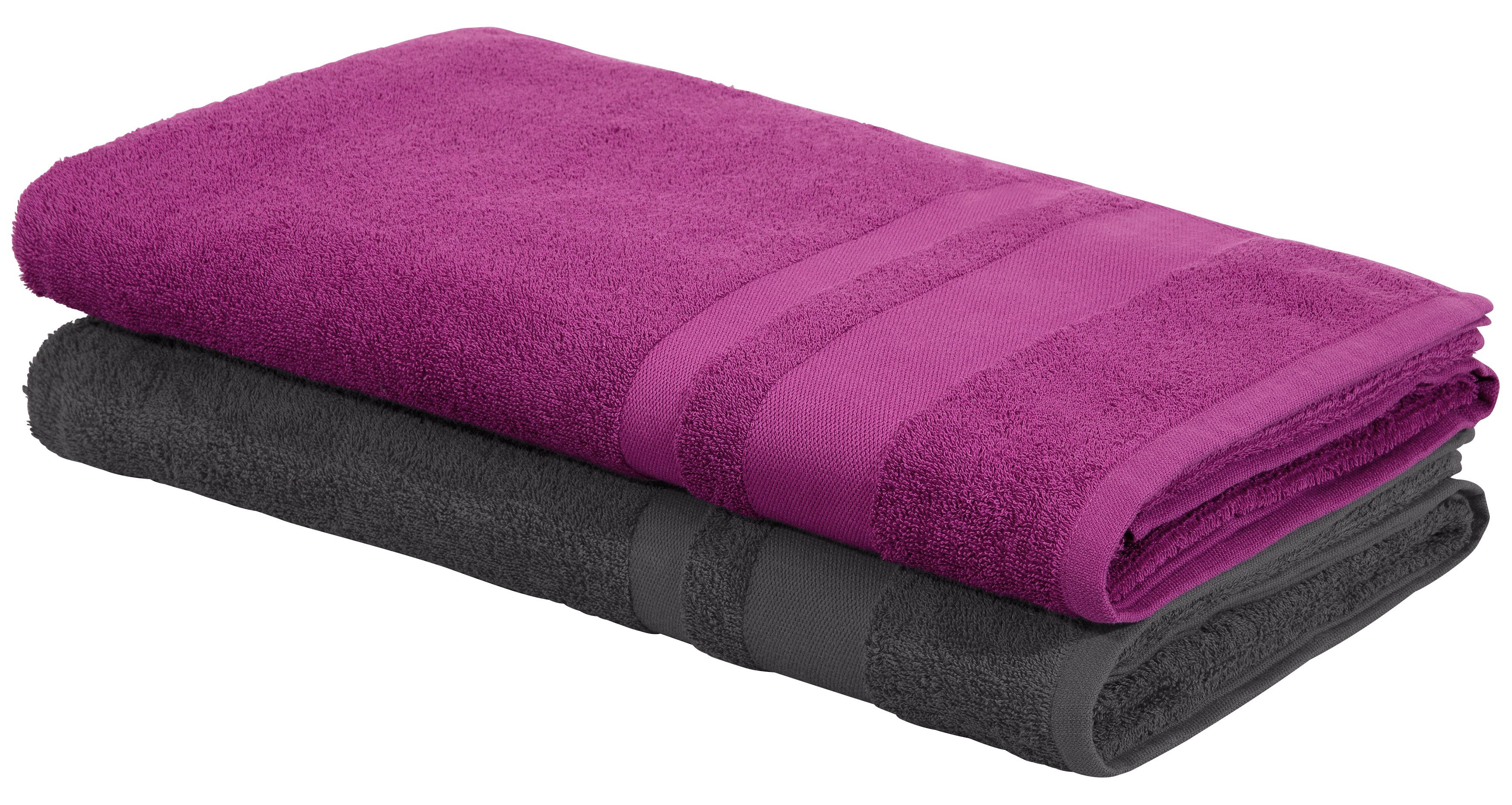 OTTO home Saunatuch Vanessa, 2 Saunatücher, 80x200cm, in Standard- und Premium-Qualität, Walkfrottee (Set, 2-St), Handtücher mit Bordüre, 100% Baumwolle, einfarbig, weich