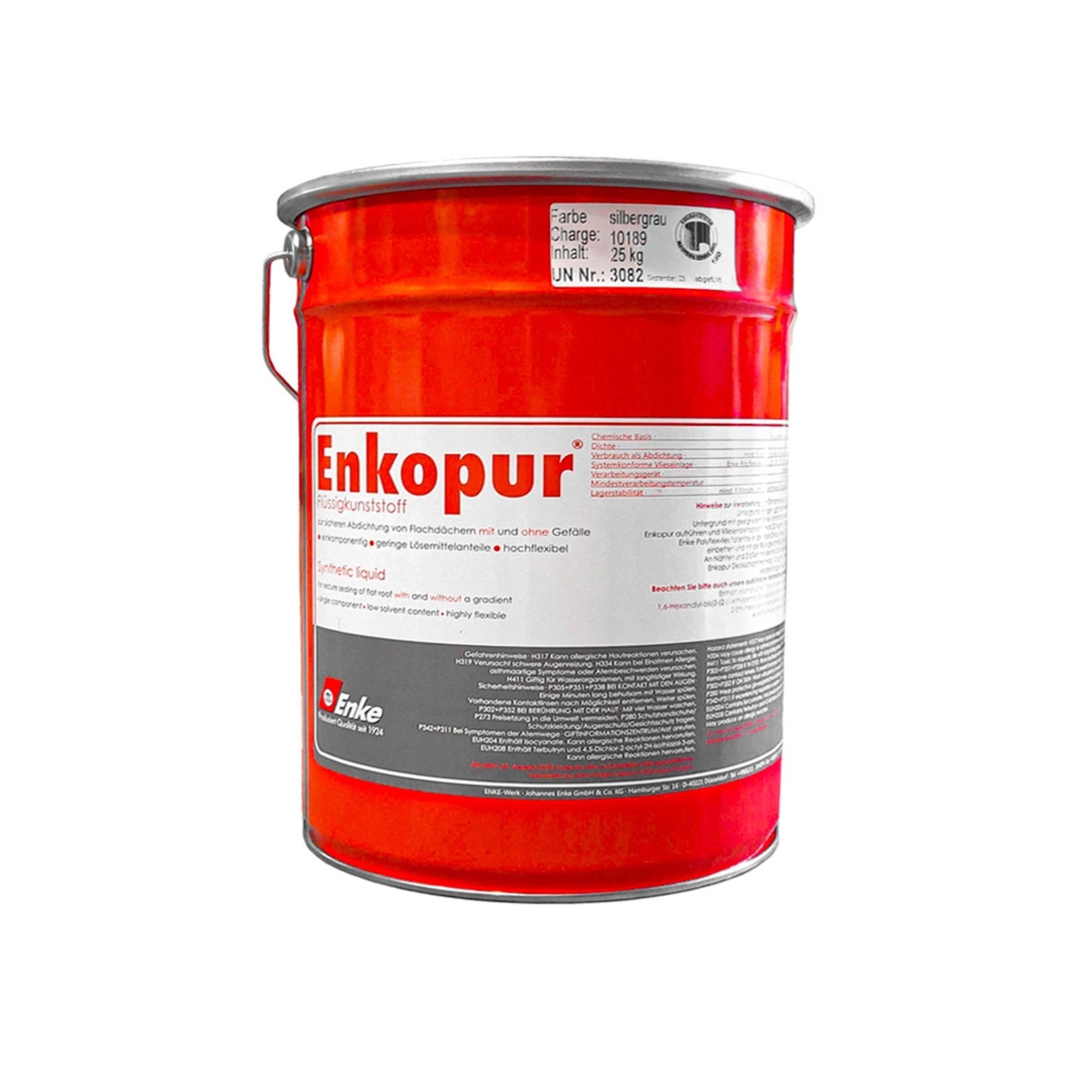 Enke Dichtstoff Enke Enkopur - Dichtstoff Silbergrau 25 kg Flüssigabdichtung Dach