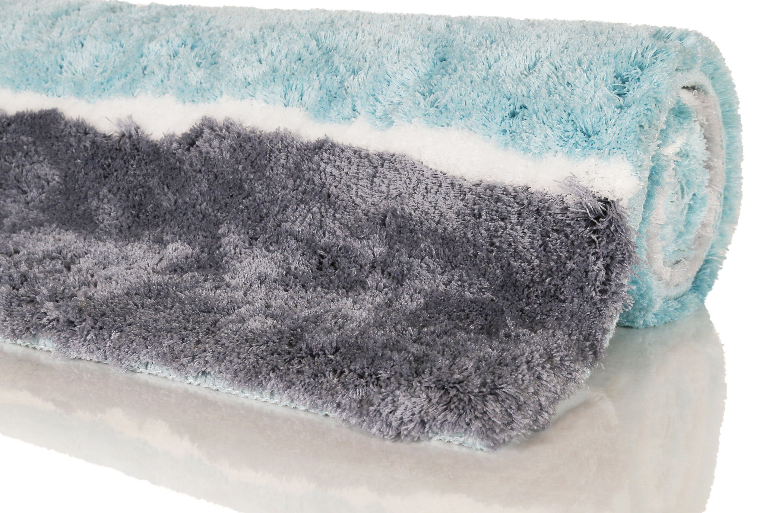 Homie Living Badematte Rio Marina, Höhe 30 mm, rutschhemmend beschichtet, schnell trocknend, fußbodenheizungsgeeignet, Polyester, rechteckig, flauschiger Badtep – Bild 4 von 5