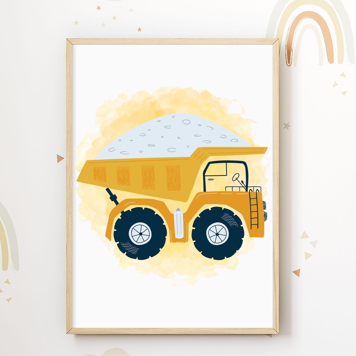 Tigerlino Poster Baufahrzeuge Baustelle Walze Bagger 4er Set Kinderzimmer B günstig online kaufen