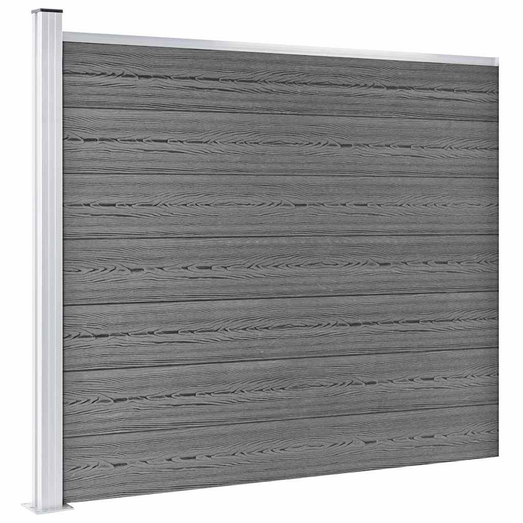 vidaXL Gartenzaun Zaunelement Set WPC 353x146 cm Grau, (1-St)