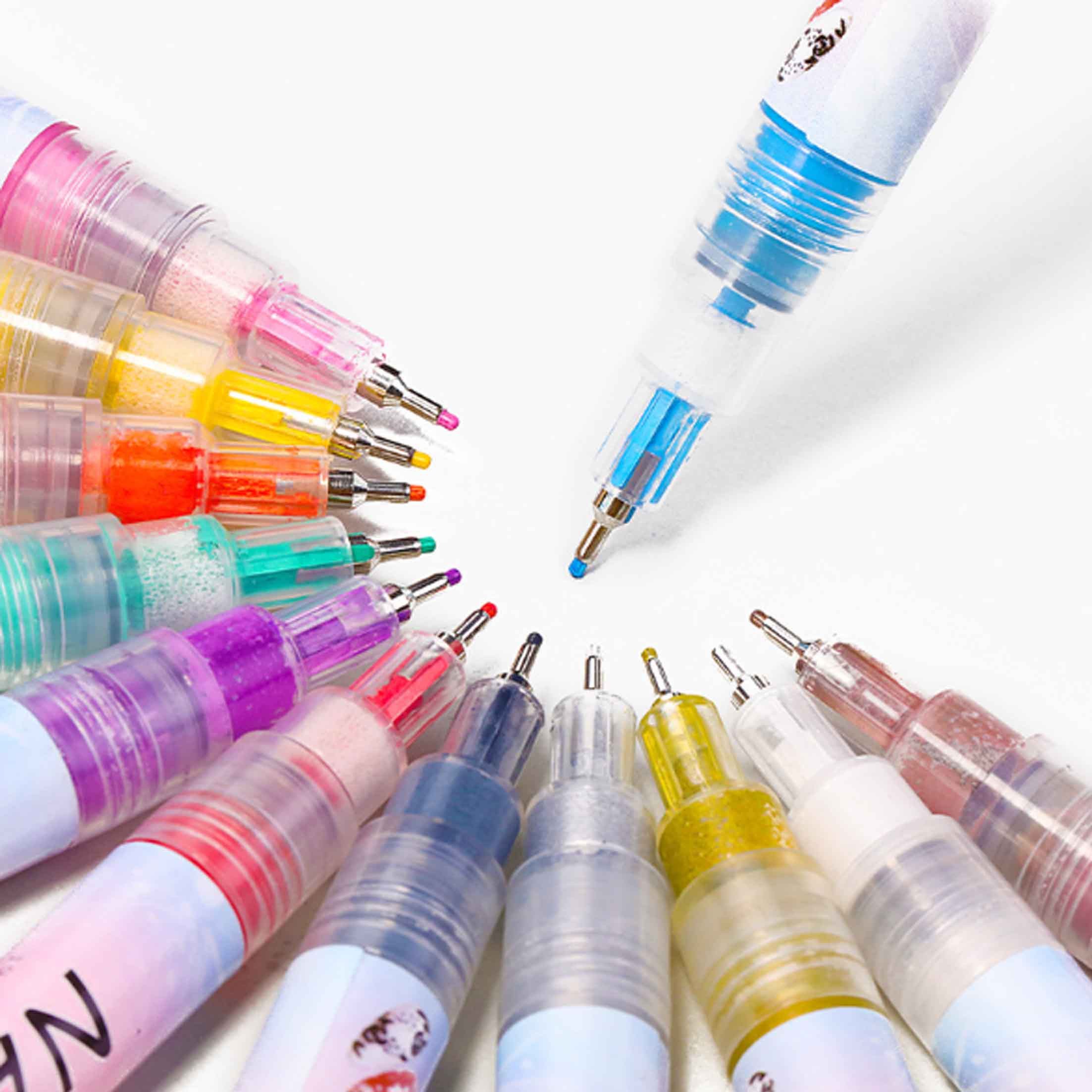 KINSI Nageldesign Zubehör 12 Farben Nail Art Stift Set, Punkt- & Linienstift, DIY Nagelkunst, 12-tlg., Acrylfarbe Nailart-Stifte-Set für Zuhause und Den Salon N – Bild 5 von 5