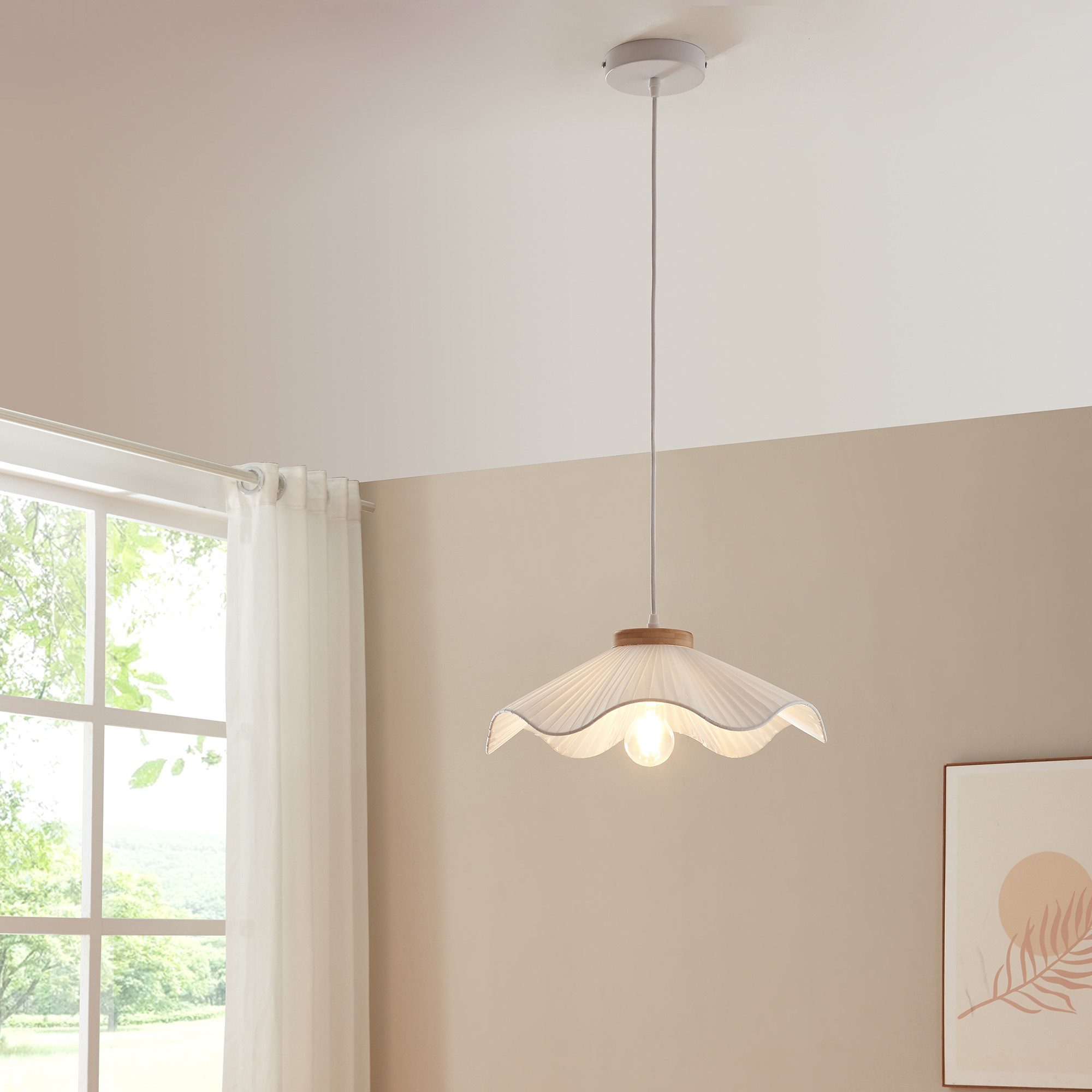 lux.pro Hängeleuchte, ohne Leuchtmittel, »Broadway« mit Stoffschirm Weiß günstig online kaufen